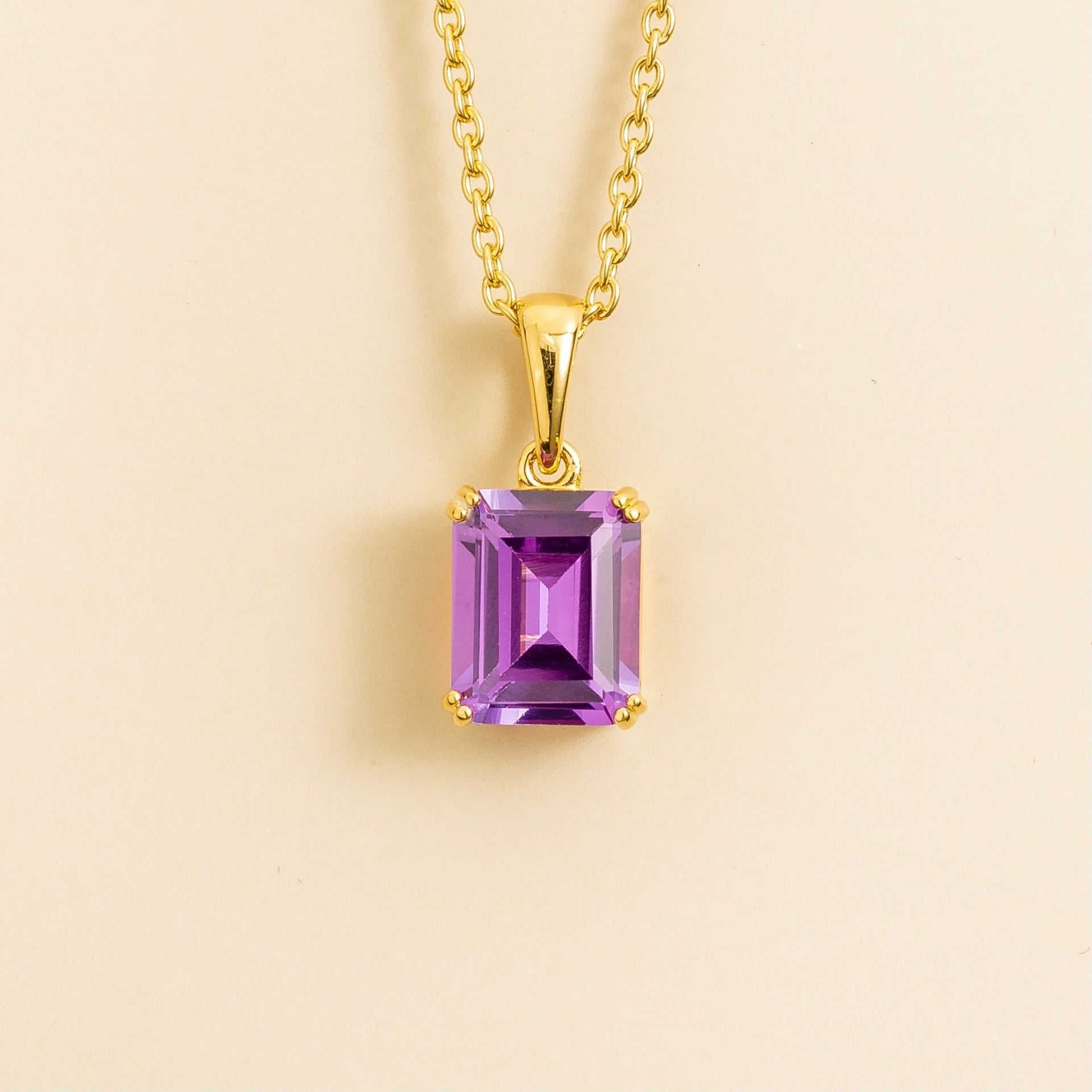 Thamani Gold Pendant Necklace In Purple Sapphire