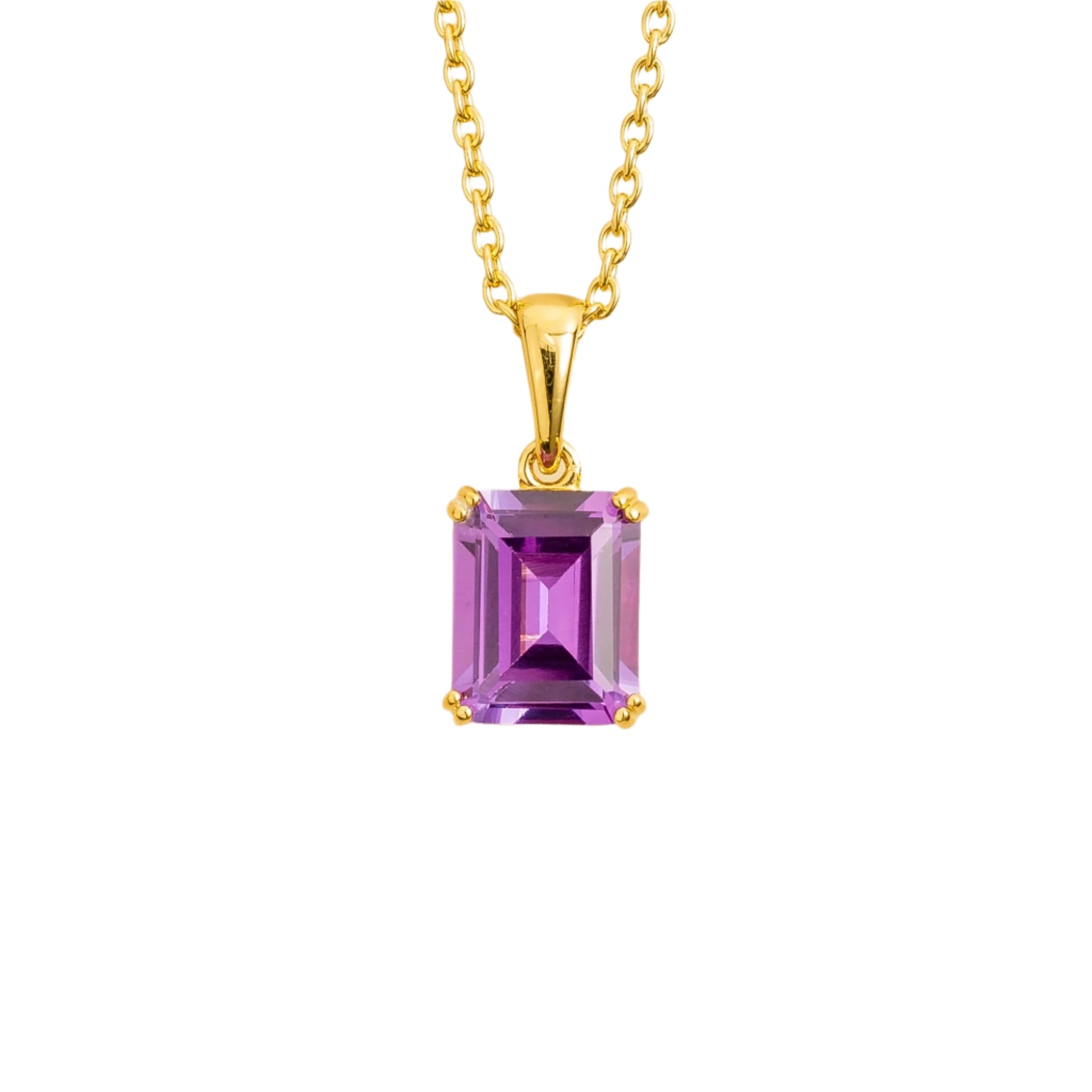 Thamani Gold Pendant Necklace In Purple Sapphire