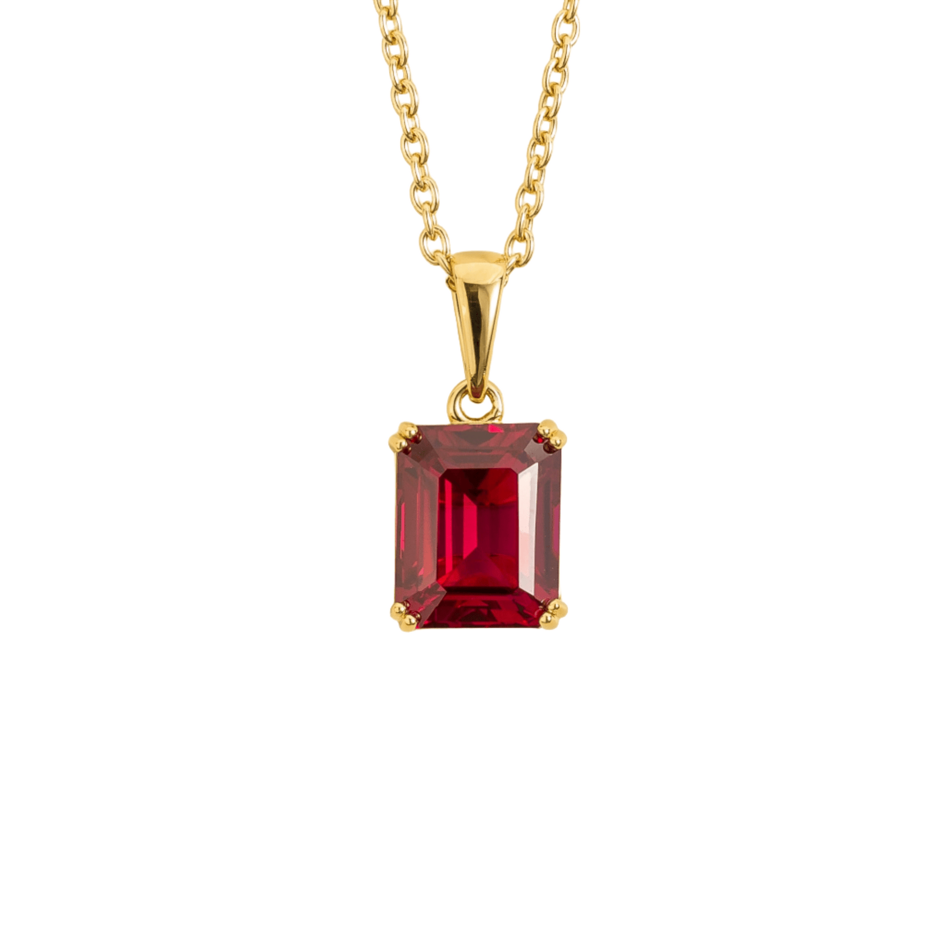 Thamani Gold Pendant Necklace In Ruby