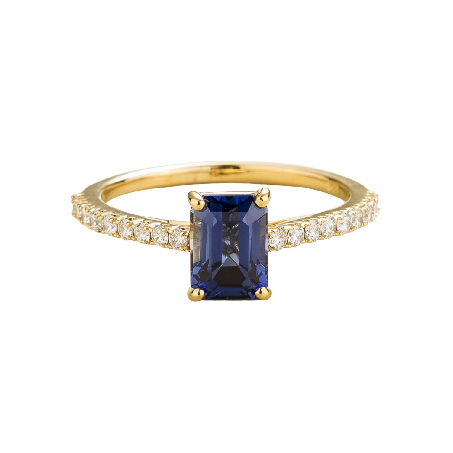 Thamani Gold Ring Royal Blue Sapphire & Diamond