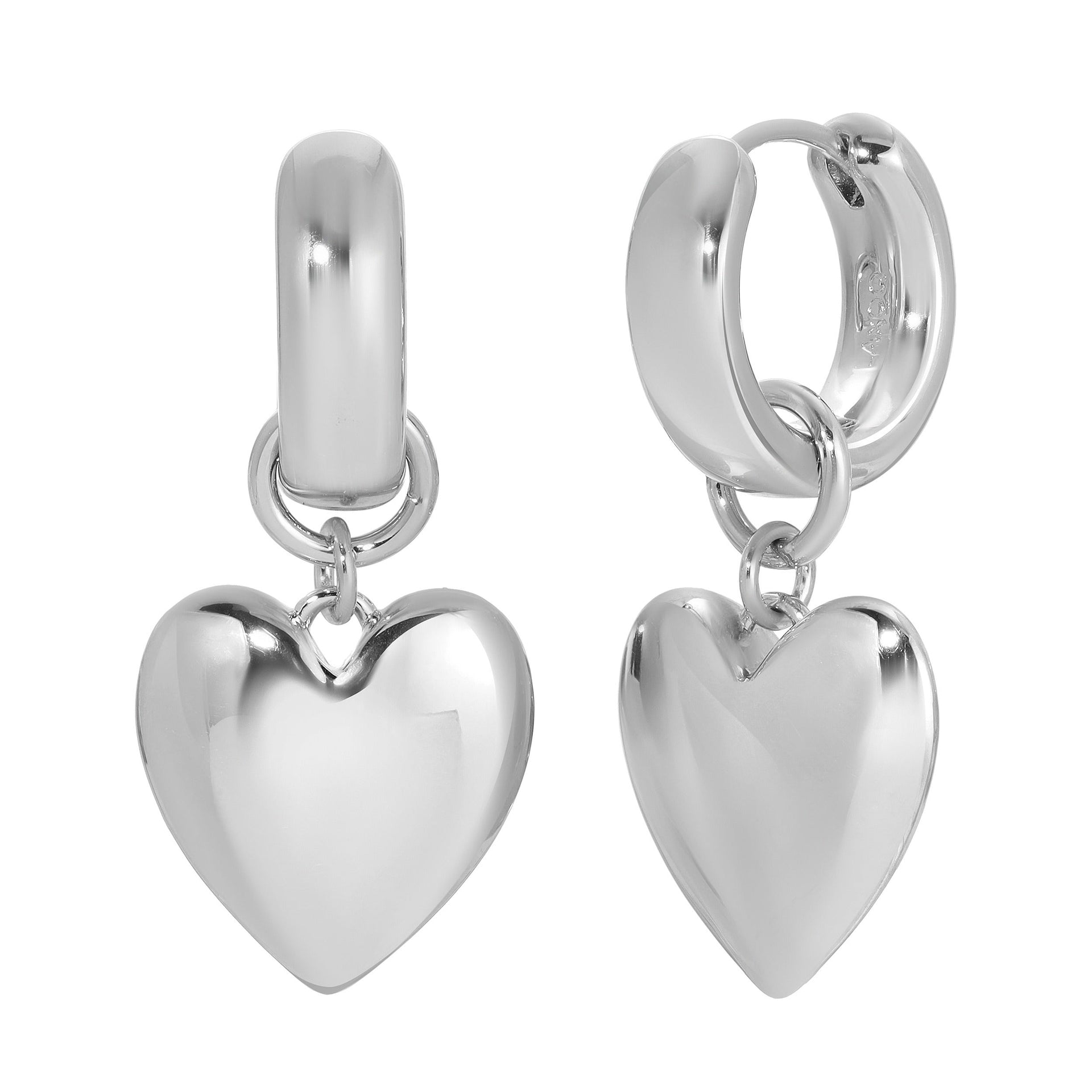 Leeada X Officially Quigley Capsule - That's So Goode Heart Earrings - Silver