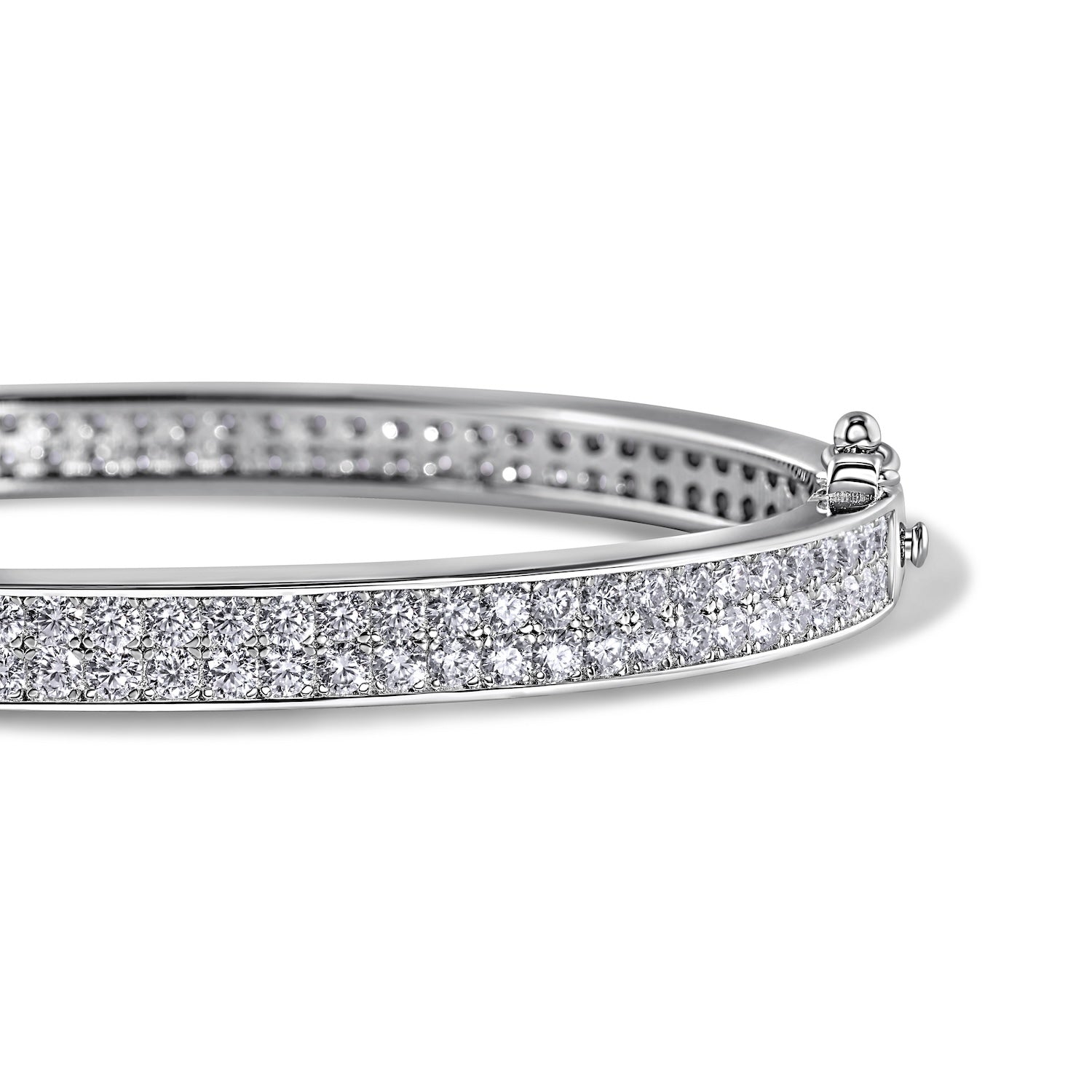 The Agnes Moissanite Bangle In Sterling Silver