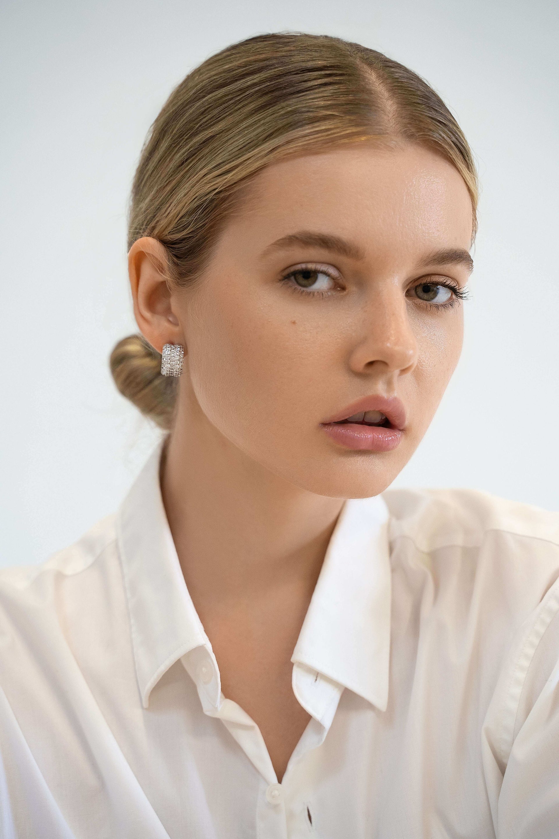 The Amira Premium Zirconia Earrings In Sterling Silver