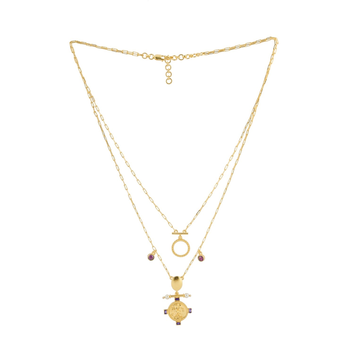 The Aquarius Zodiac Amulet Necklace In Gold