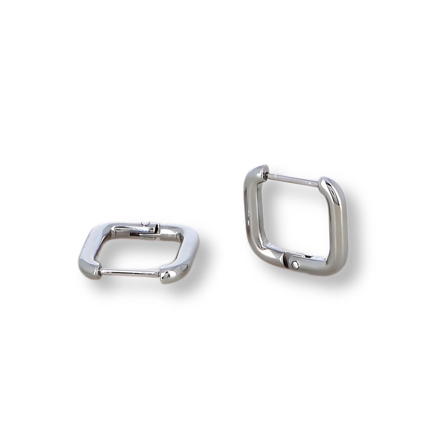 The Arla Square Silver Huggie Hoops