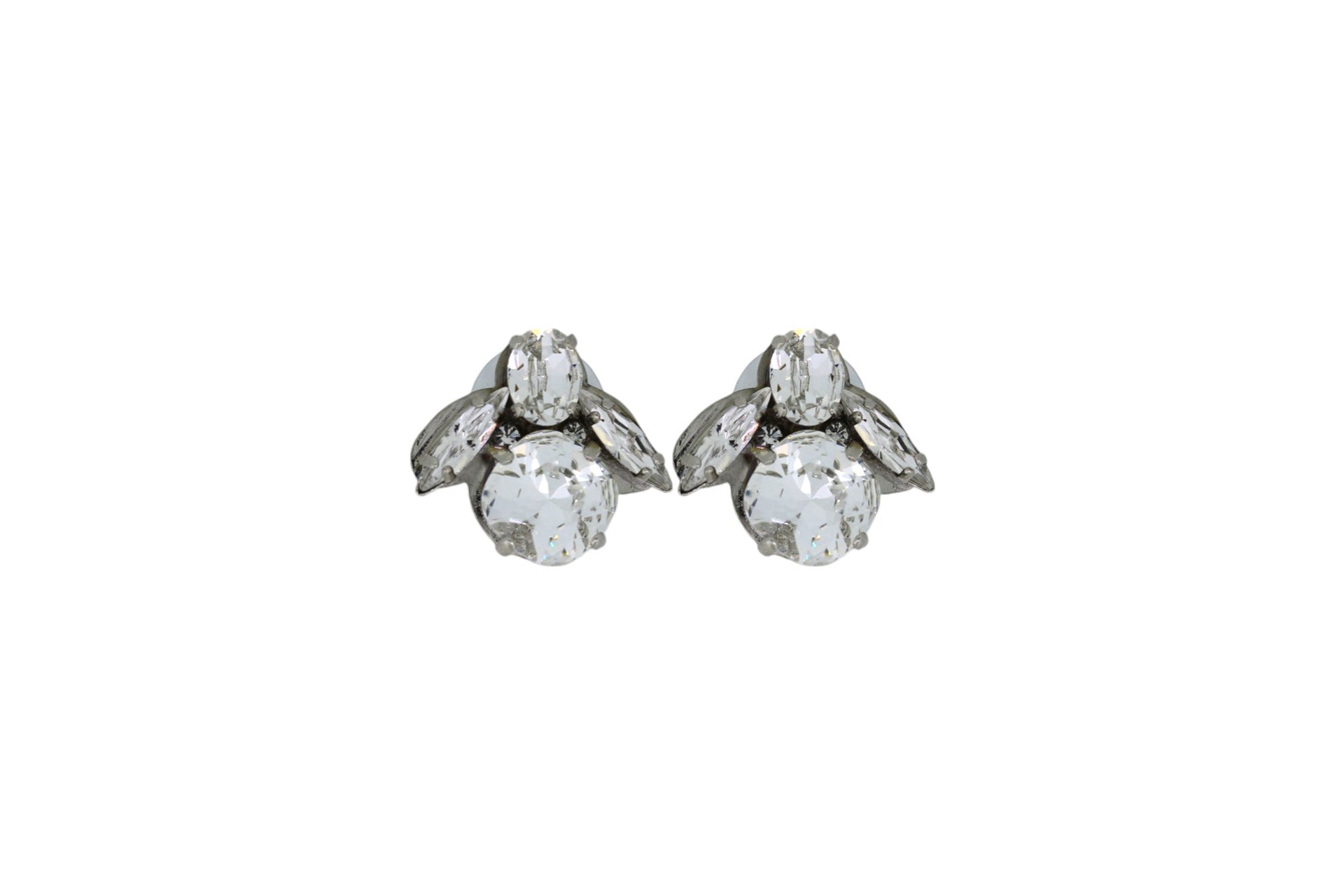 The Baby Clear Bee Earrings In Platinum - Pierced