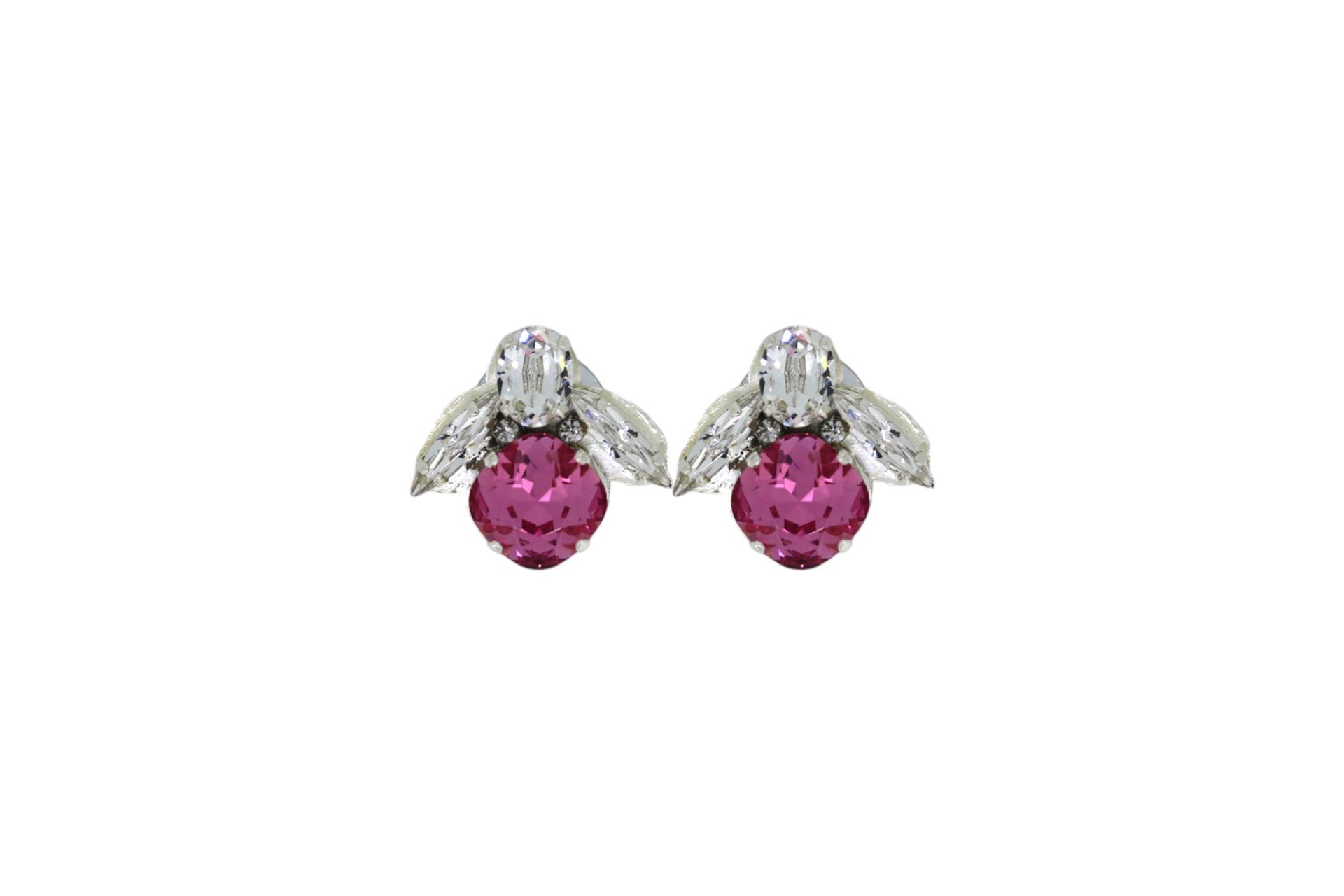 The Baby Pink Bee Earrings In Platinum - Clip