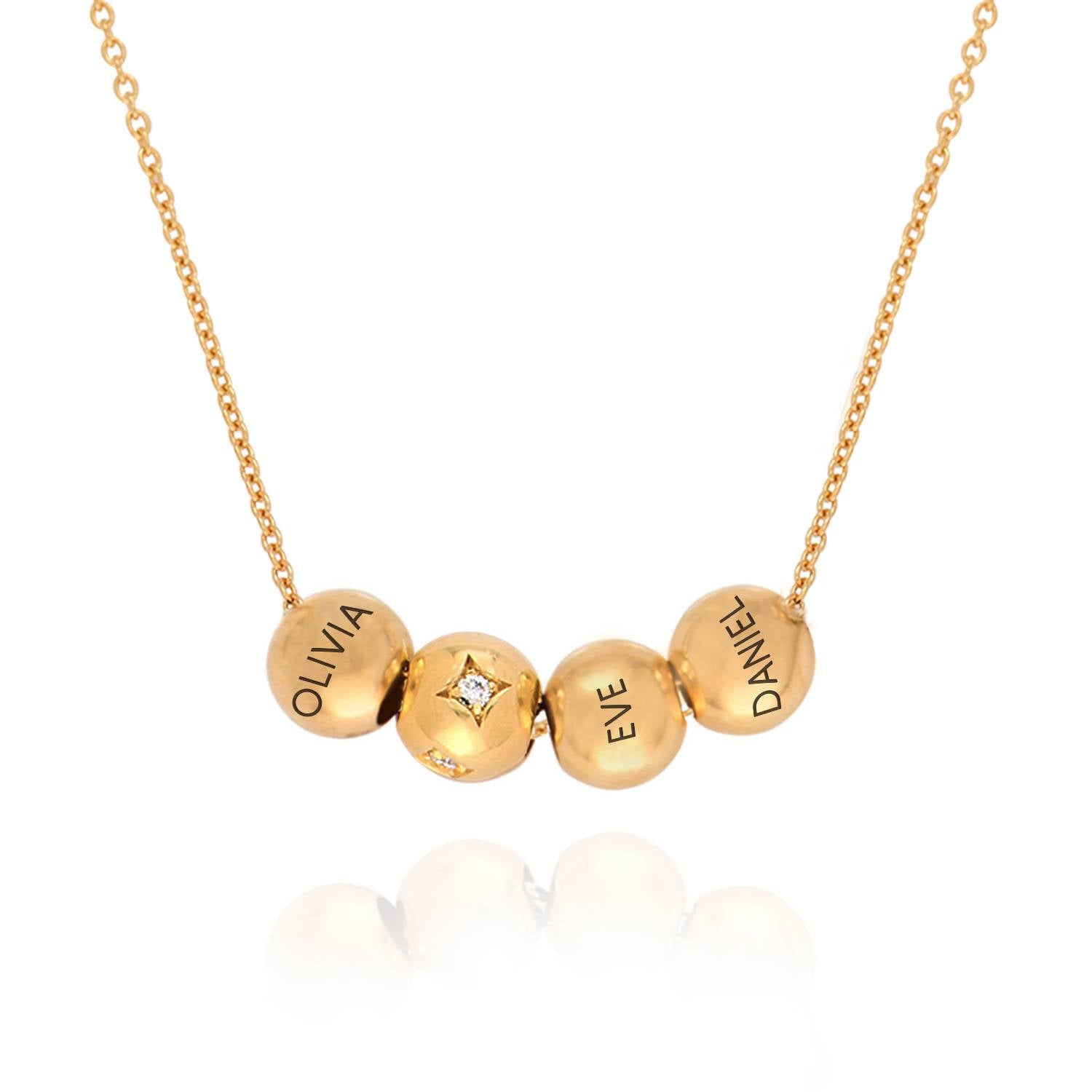 The Balance Charm Necklace with 0.08CT Diamond Bead in Gold Plating