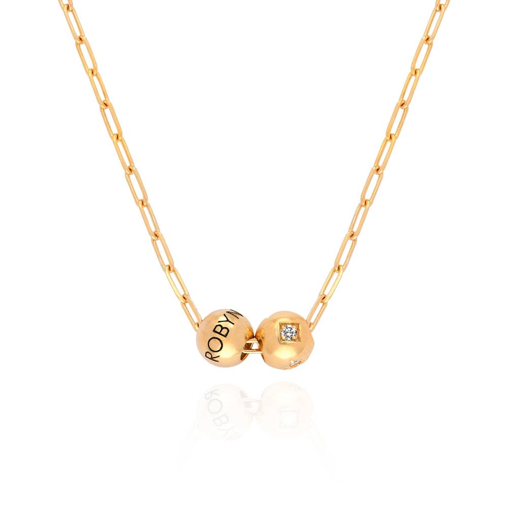 The Balance Bead Necklace with 0.08ct Diamond Bead in 14K Yellow Gold
