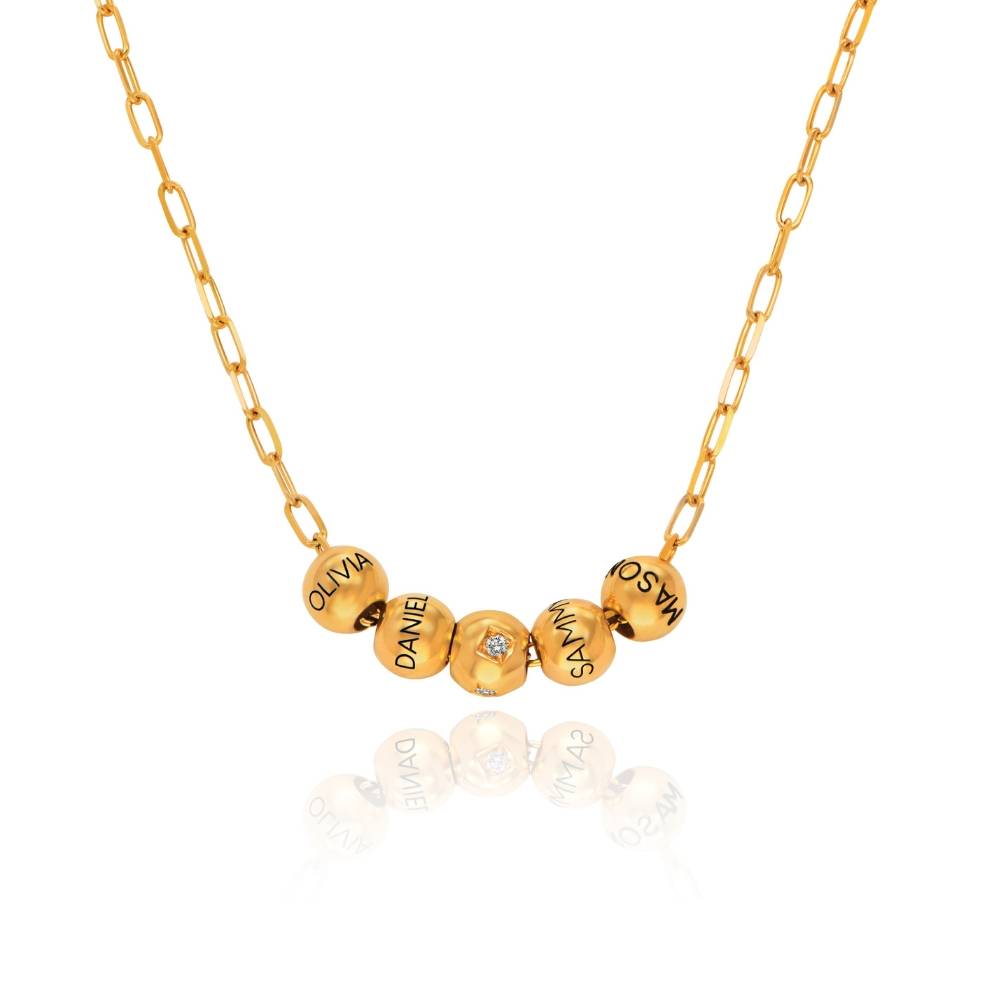 The Balance Necklace with Diamond Bead in 18K Gold Plating