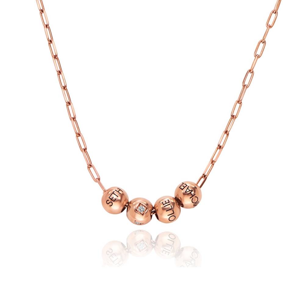 The Balance Necklace with Diamond Bead in 18K Rose Gold Plating