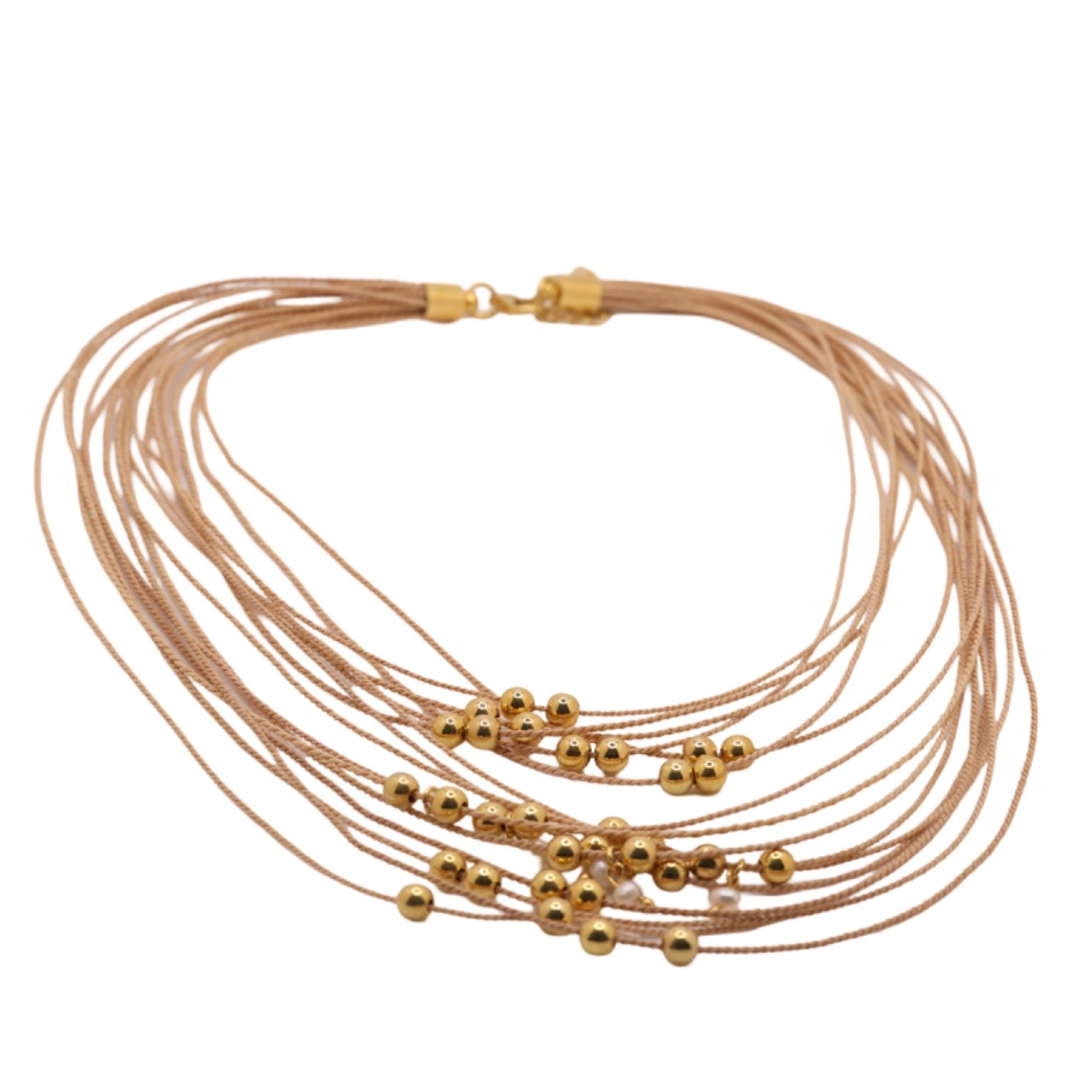 The Balls Layers Buriti Natural Fiber Necklace