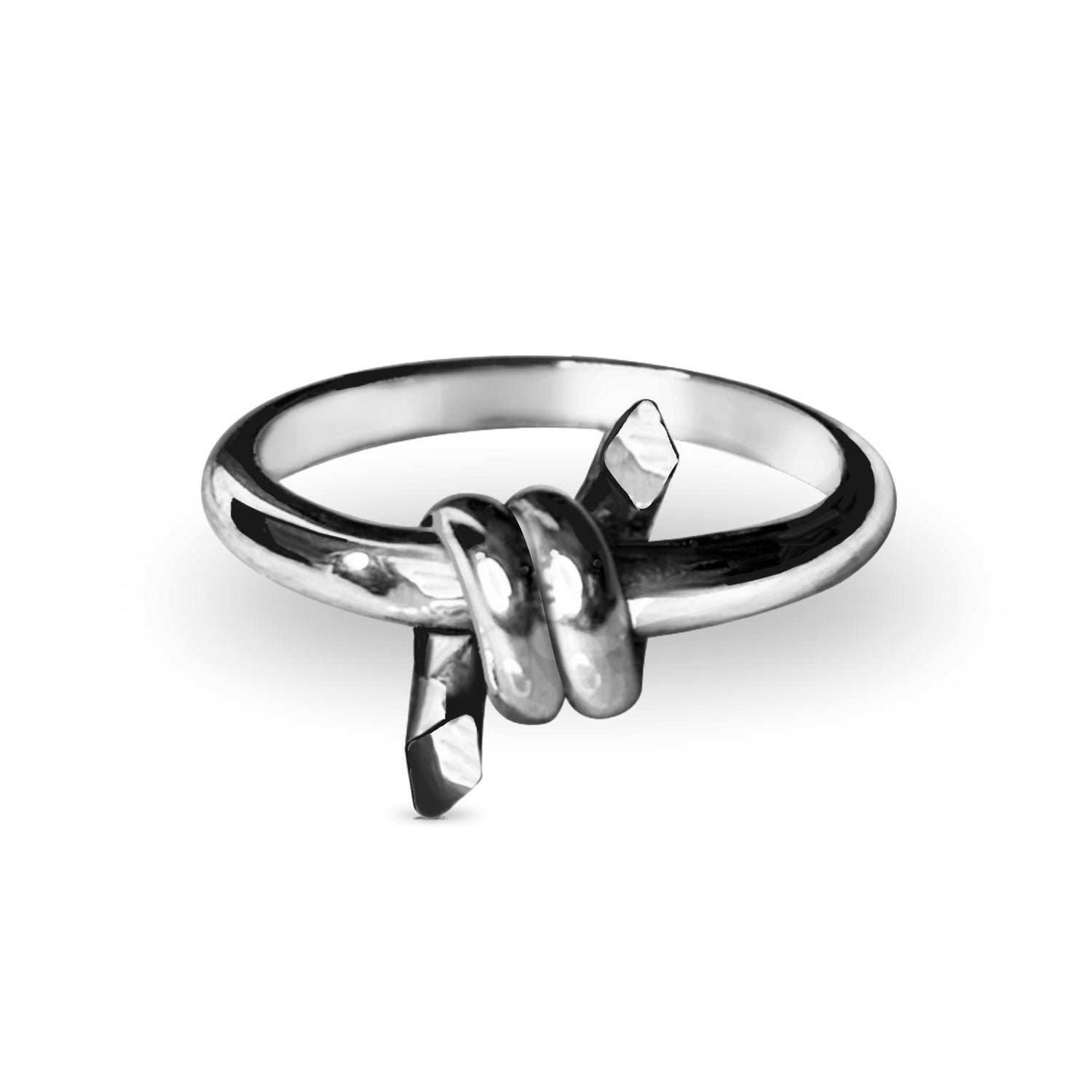 90'S Barbed Wire Ring - Sterling Silver Womens - Waterproof