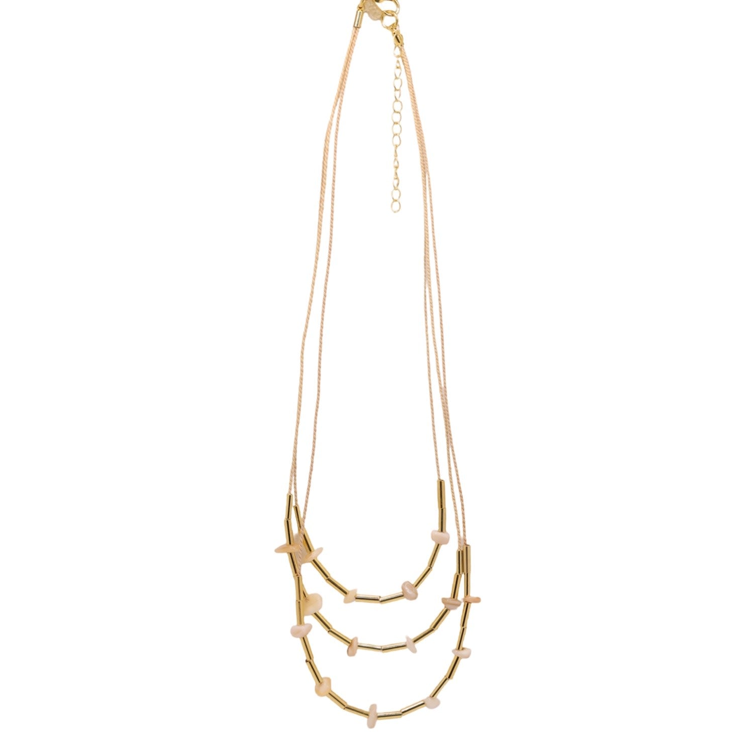 The Beads Layers Buriti Natural Fiber Necklace