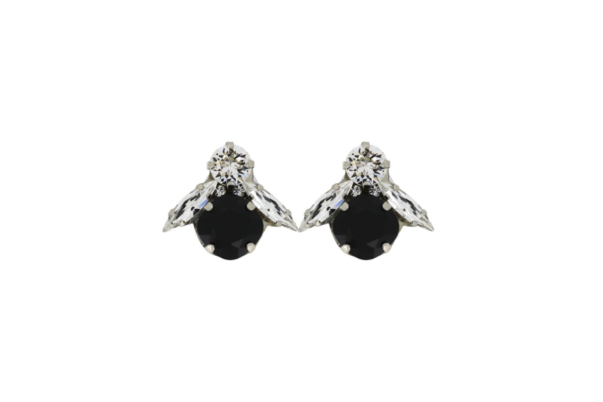 The Big Black Bee Earrings In Platinum - Pierced