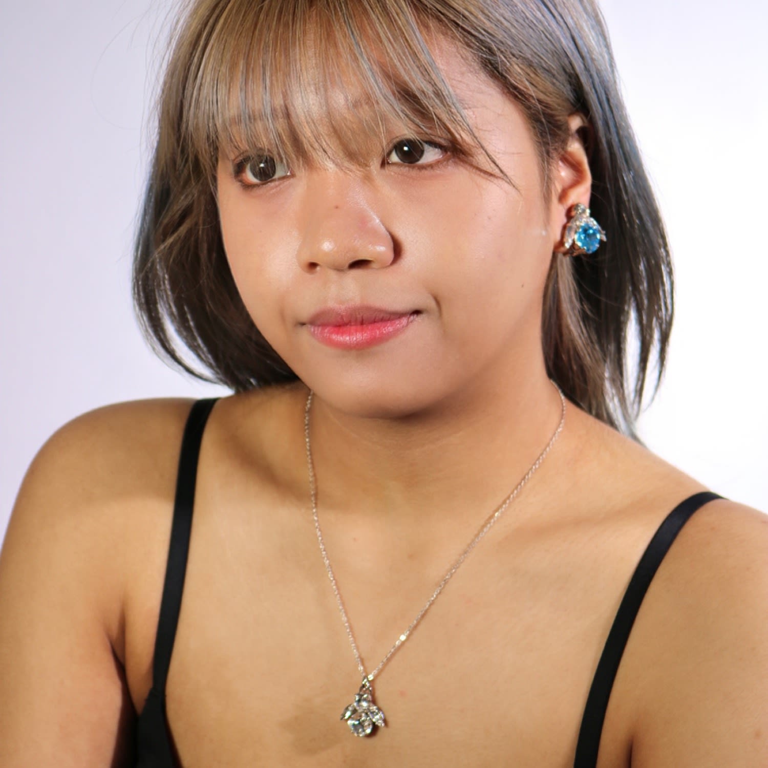 The Big Blue Bee Earrings In Platinum - Clip