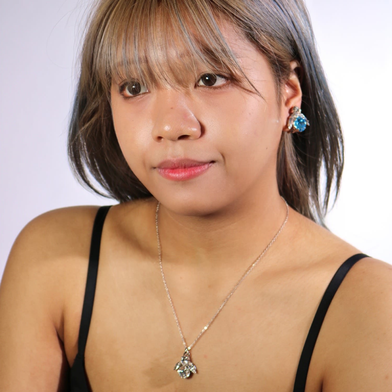 The Big Blue Bee Earrings In Platinum - Pierced