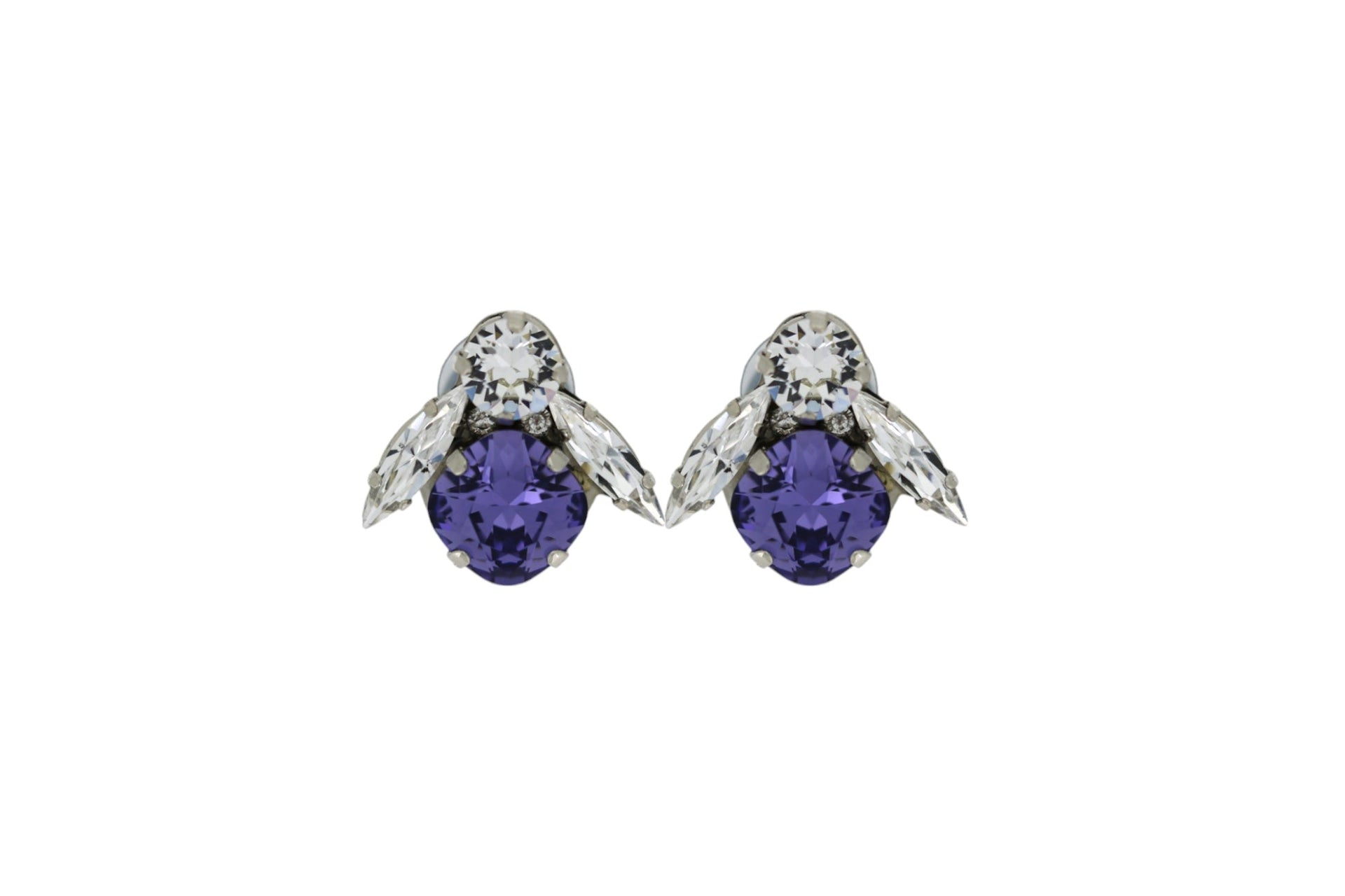 The Big Purple Bee Earrings In Platinum - Clip