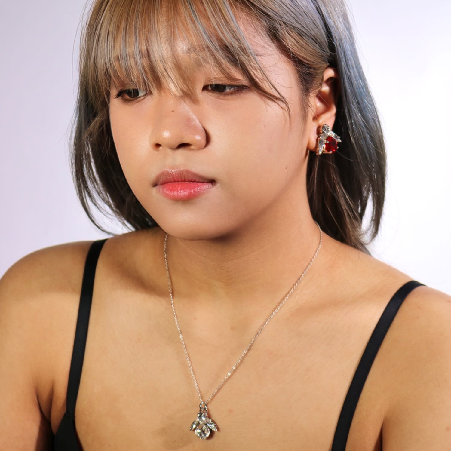 The Big Red Bee Earrings In Platinum - Clip