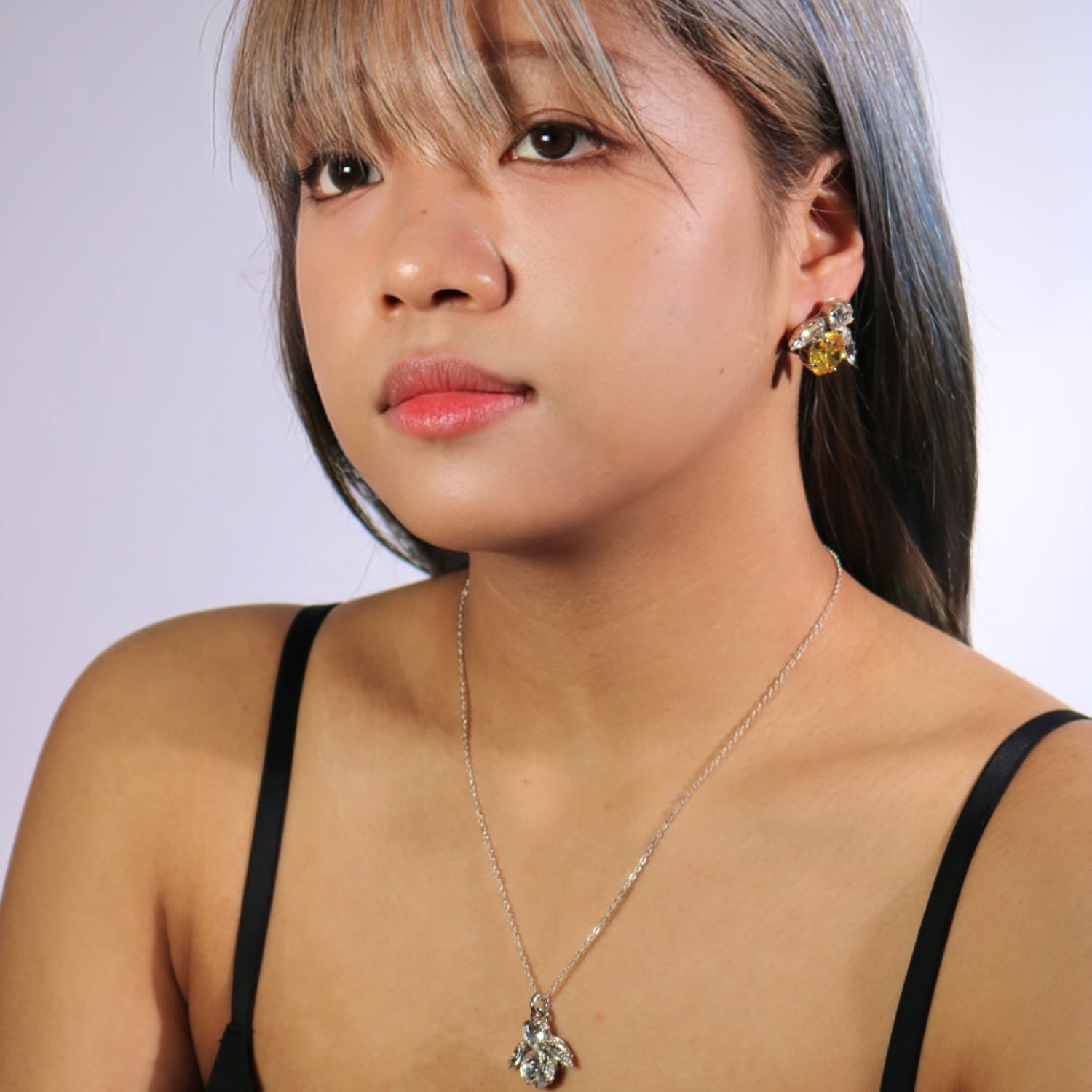 The Big Yellow Bee Earrings In Platinum - Clip
