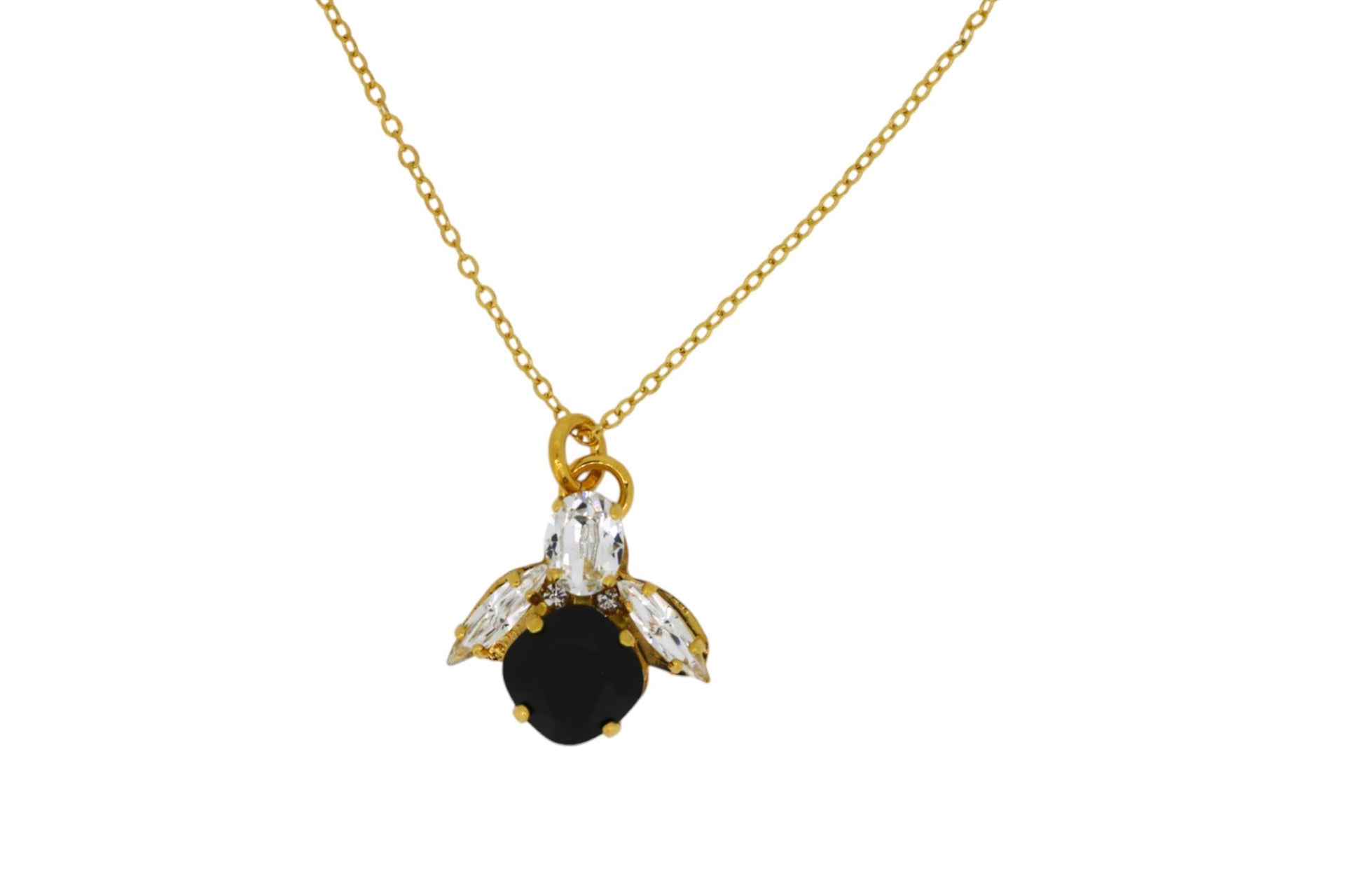 The Black Bee Necklace In Gold - Long