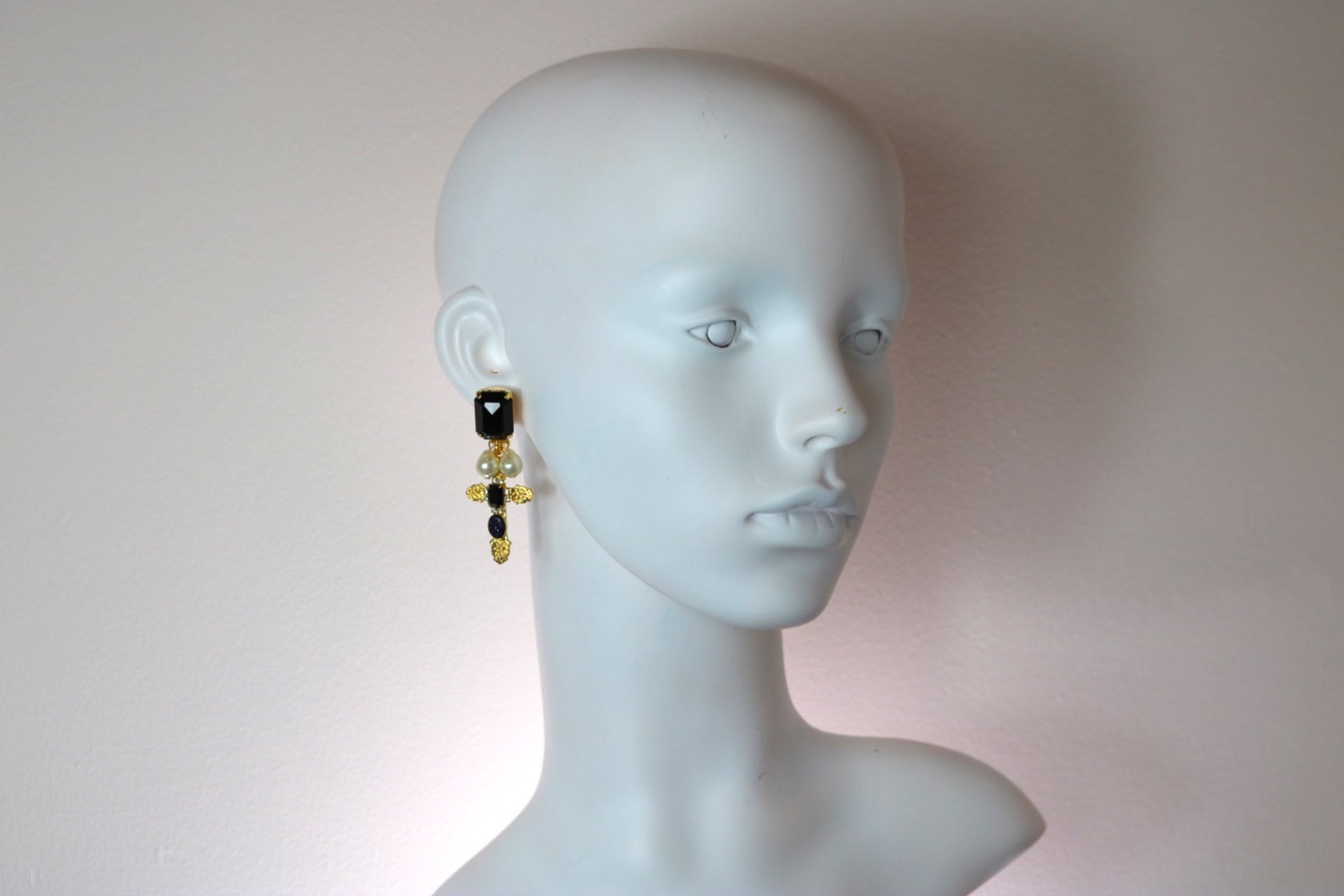 The Black Cross Earrings