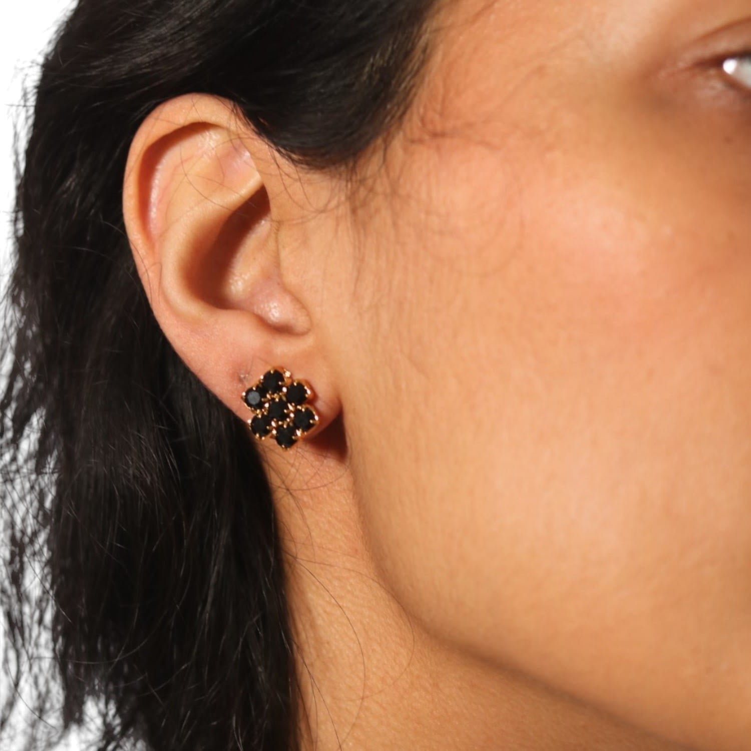 The Black Hive Earrings In Gold - Clip