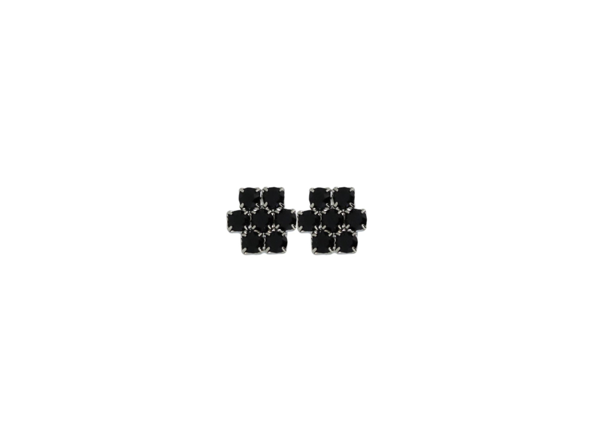 The Black Hive Earrings In Platinum - Pierced