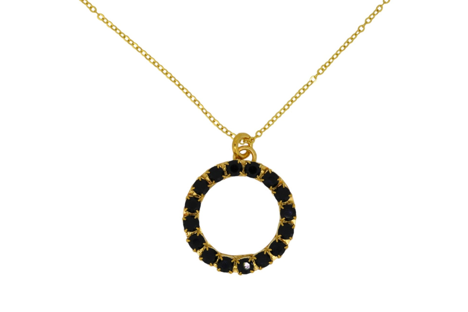 The Black Hoop Necklace In Gold - Short