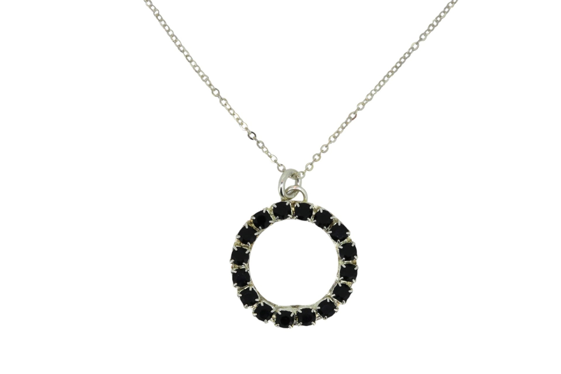 The Black Hoop Necklace In Platinum - Short