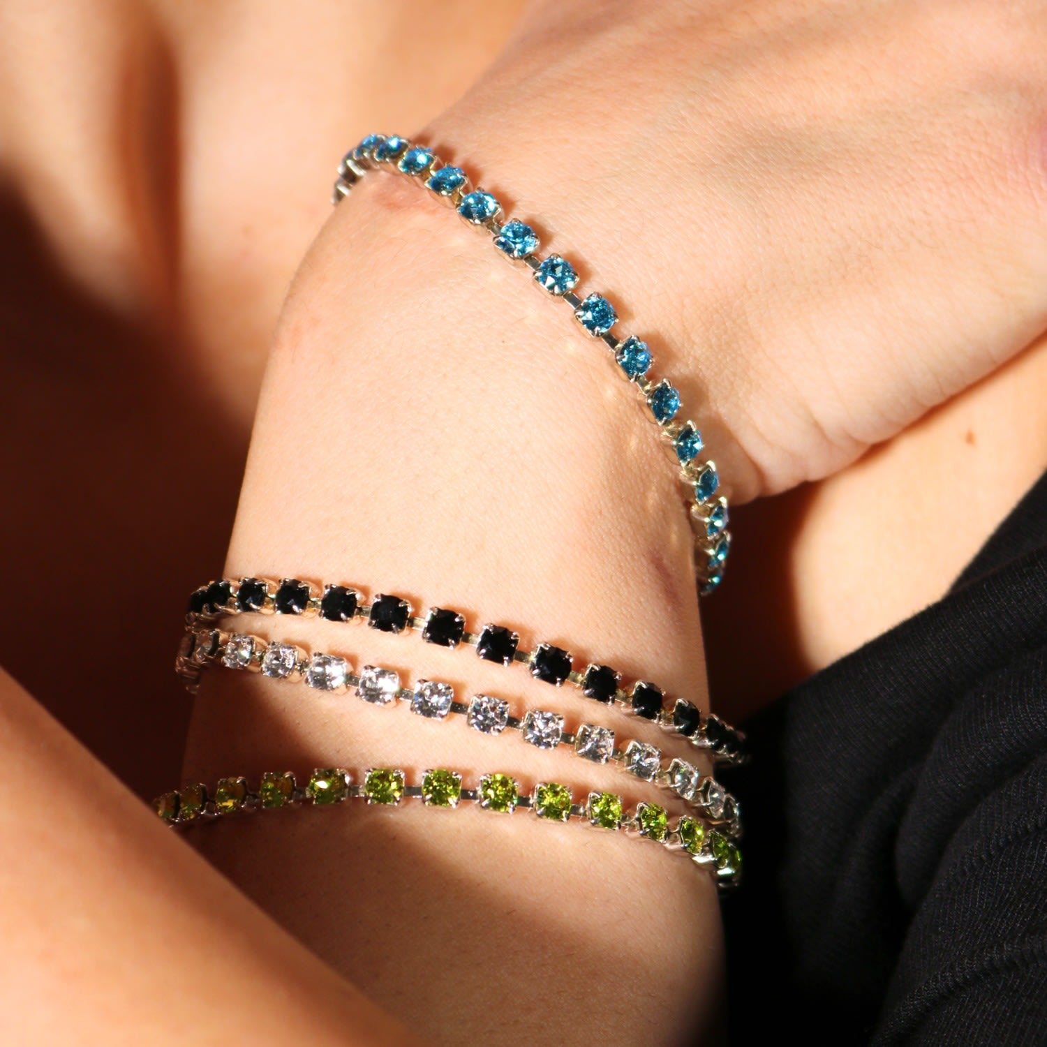 The Black Tennis Bracelet In Platinum