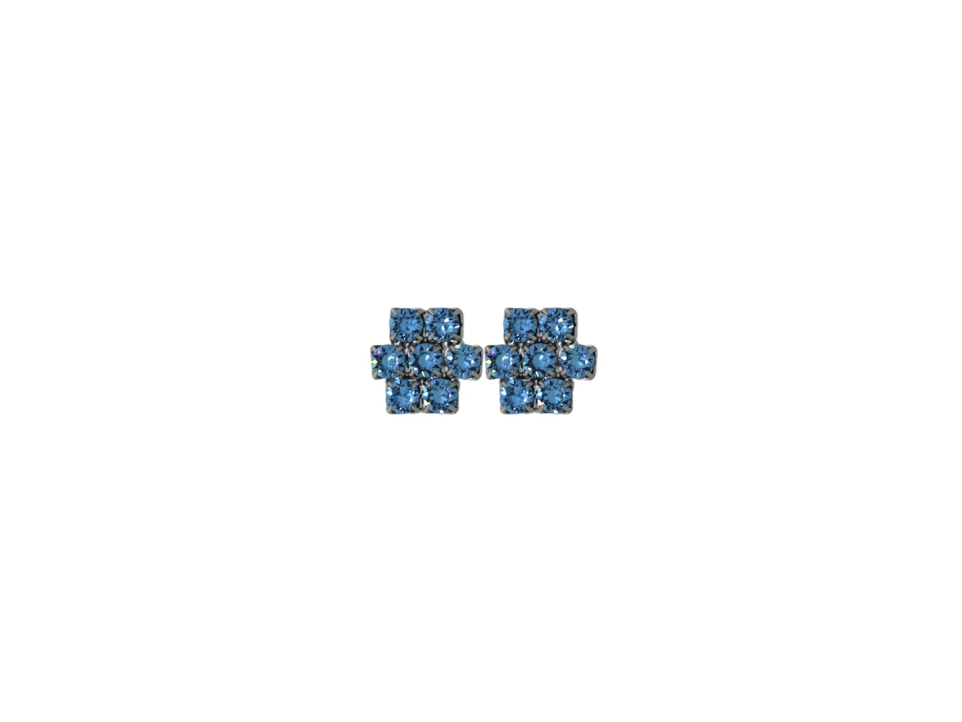 The Blue Hive Earrings In Platinum - Clip
