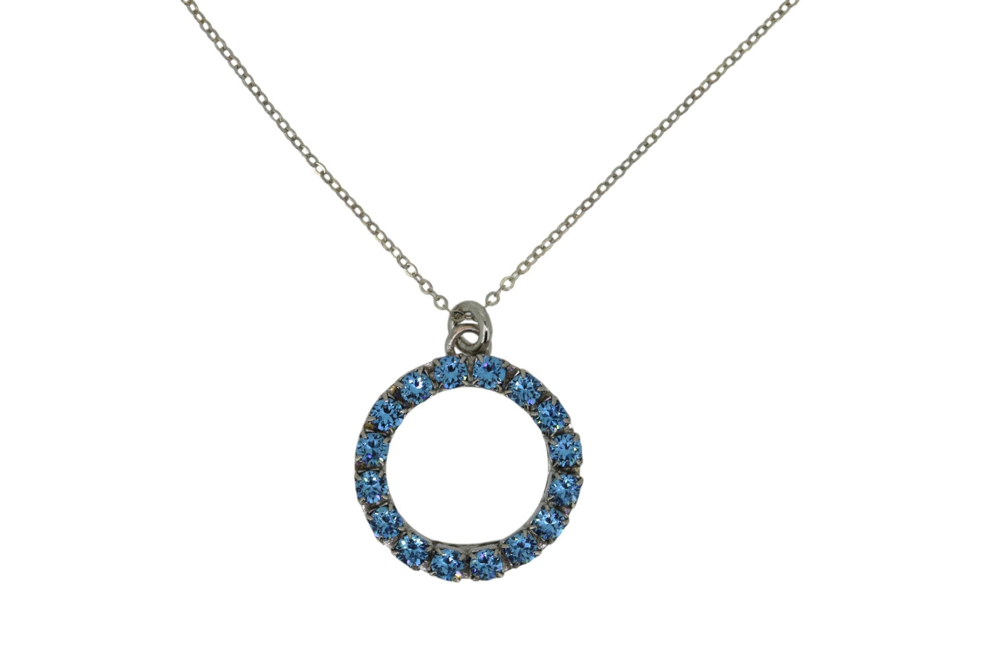 The Blue Hoop Necklace In Platinum - Short