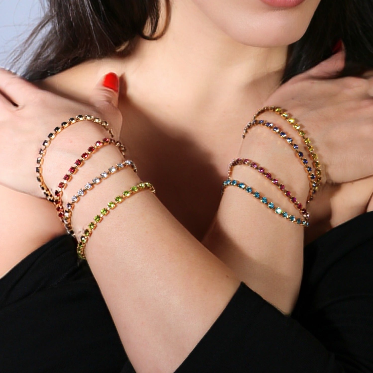The Blue Tennis Bracelet In Gold