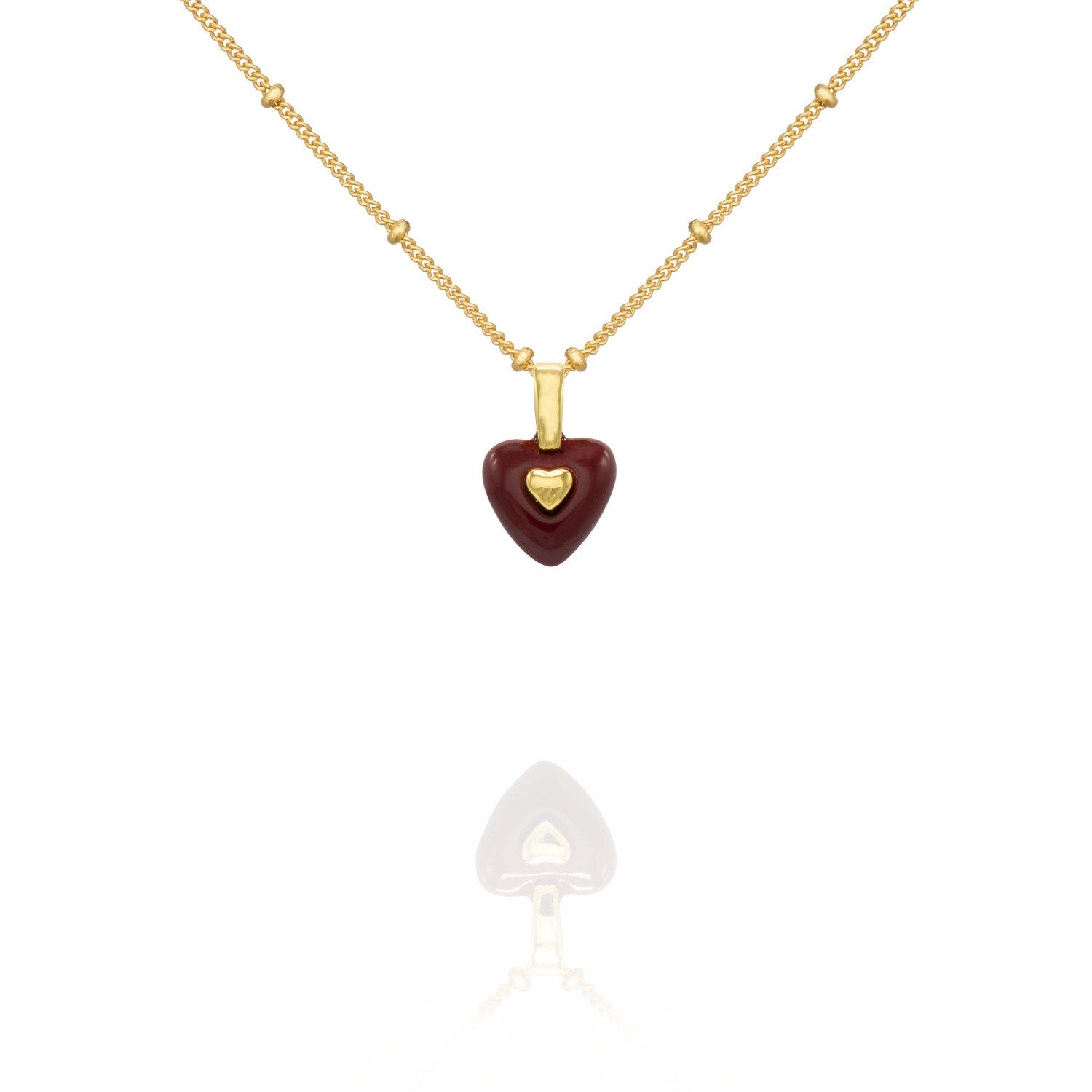 The Burgundy Heart Necklace