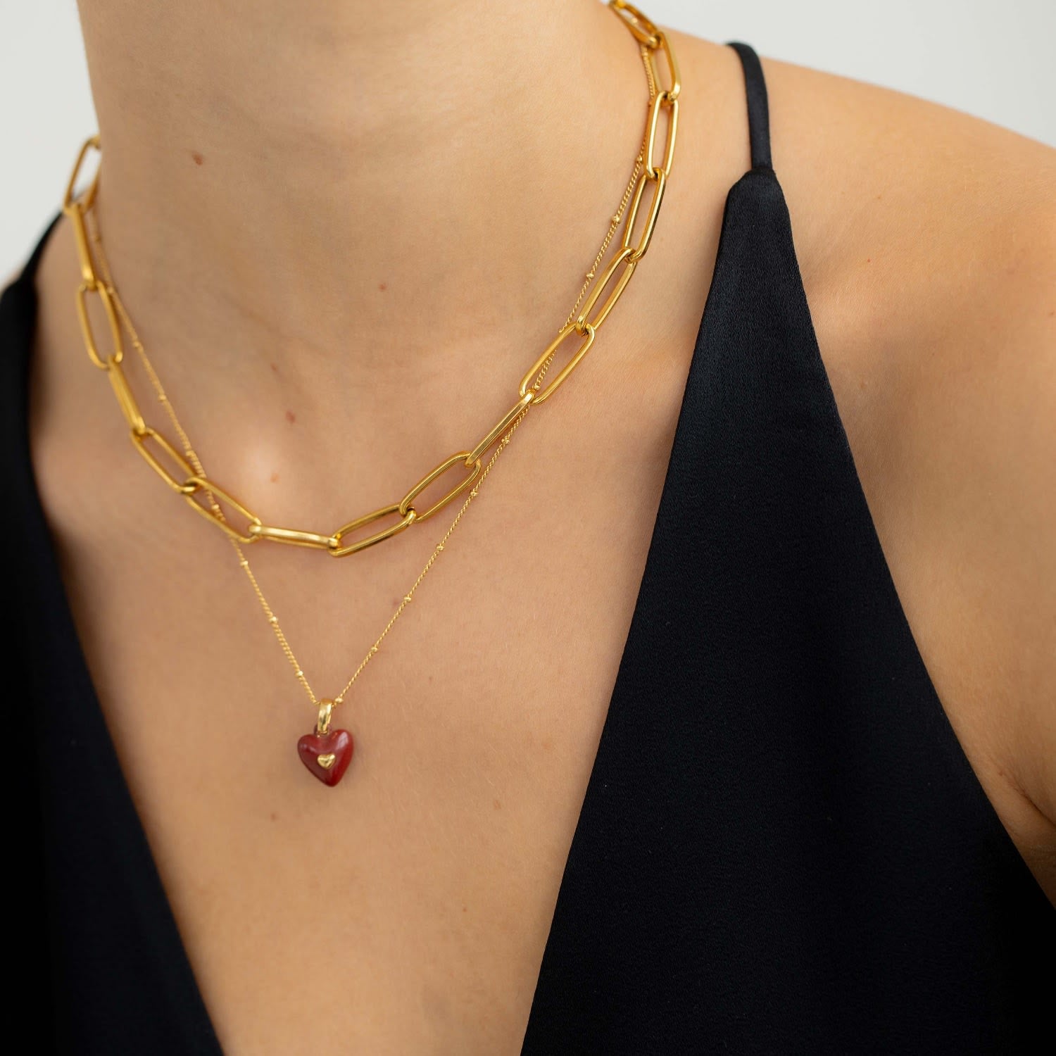 The Burgundy Heart Necklace