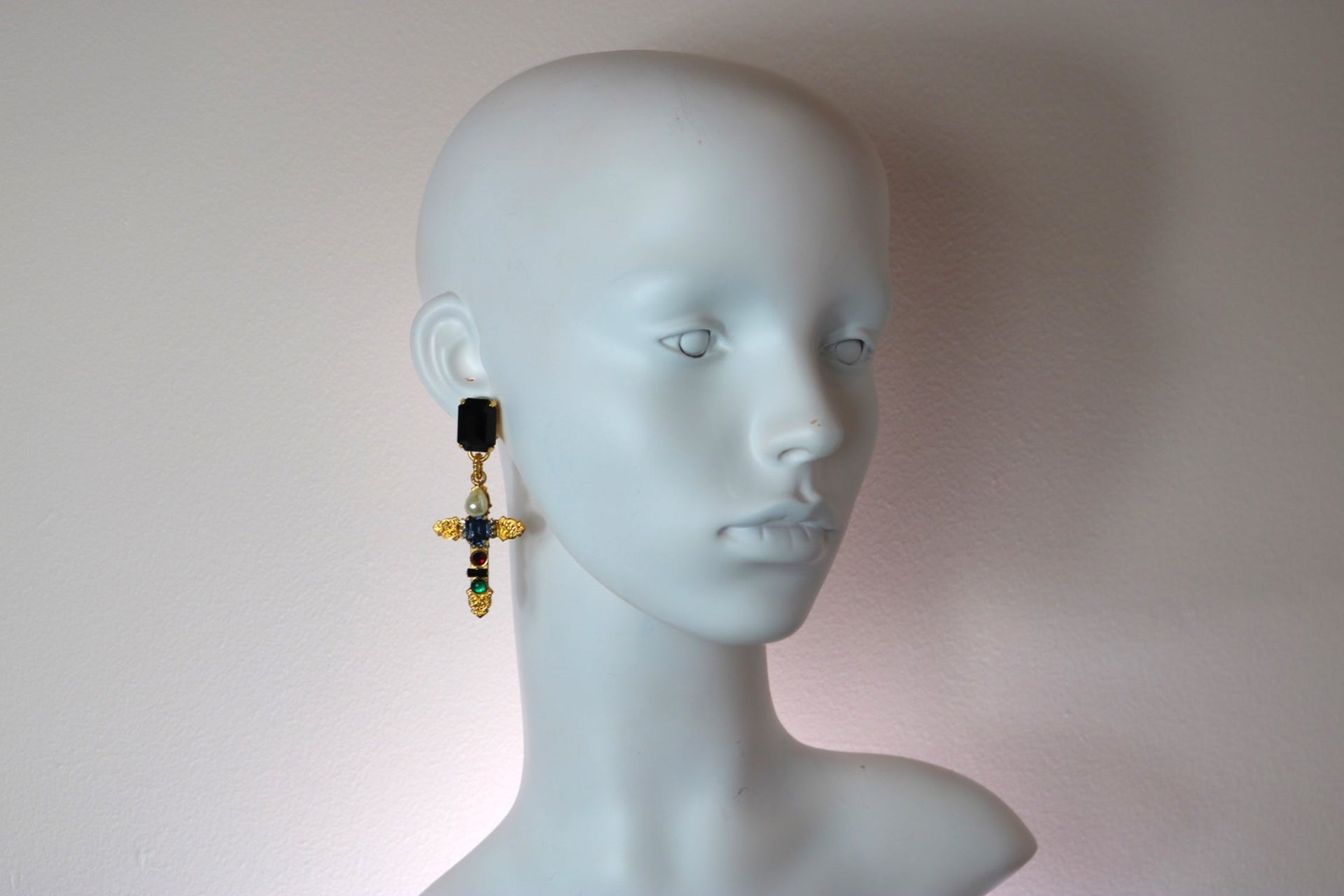The Cabochon Cross Earrings