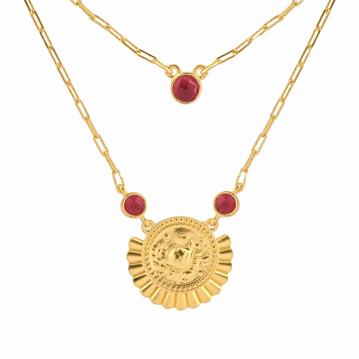The Cancer Zodiac Amulet Necklace In Gold