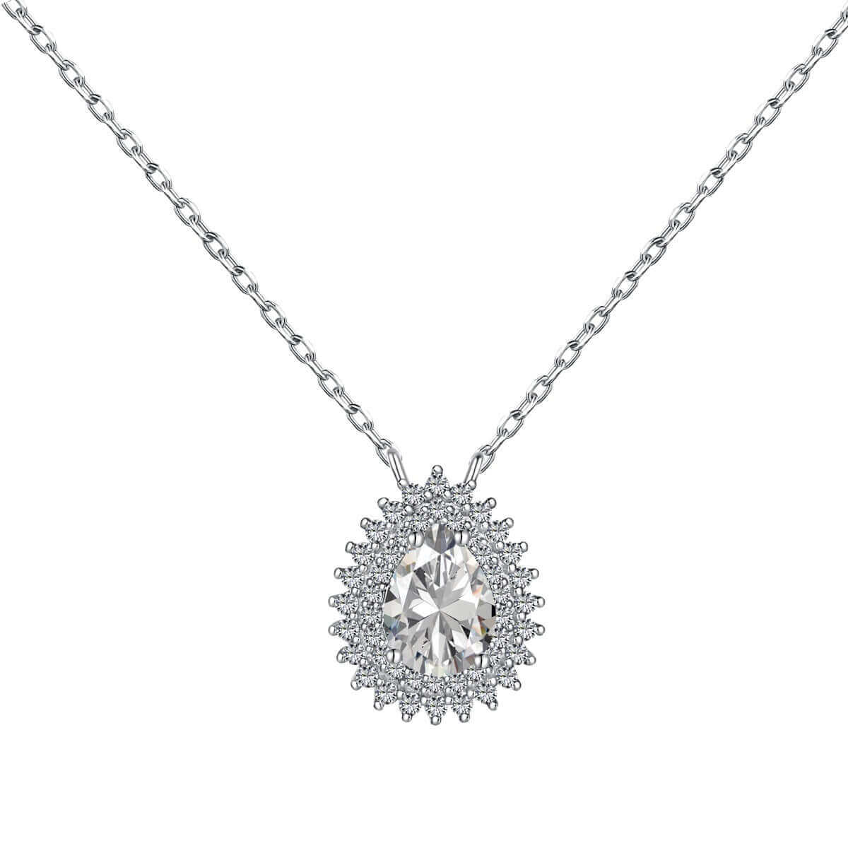 The Celine Premium Zirconia Necklace In Sterling Silver