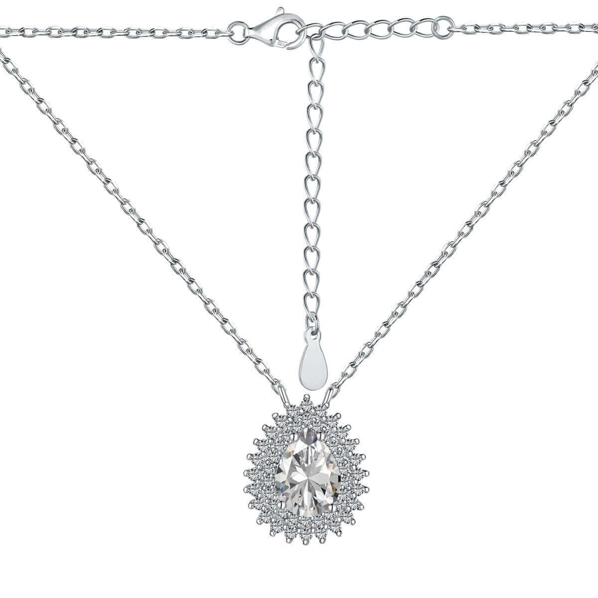 The Celine Premium Zirconia Necklace In Sterling Silver