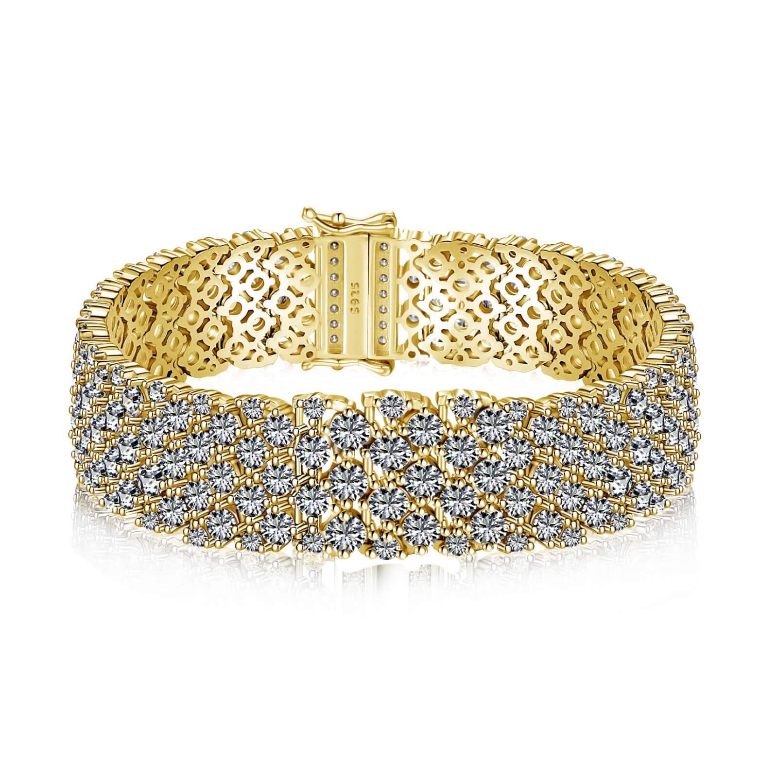 The Chiara Premium Zirconia Bracelet In Gold Coated Sterling Silver