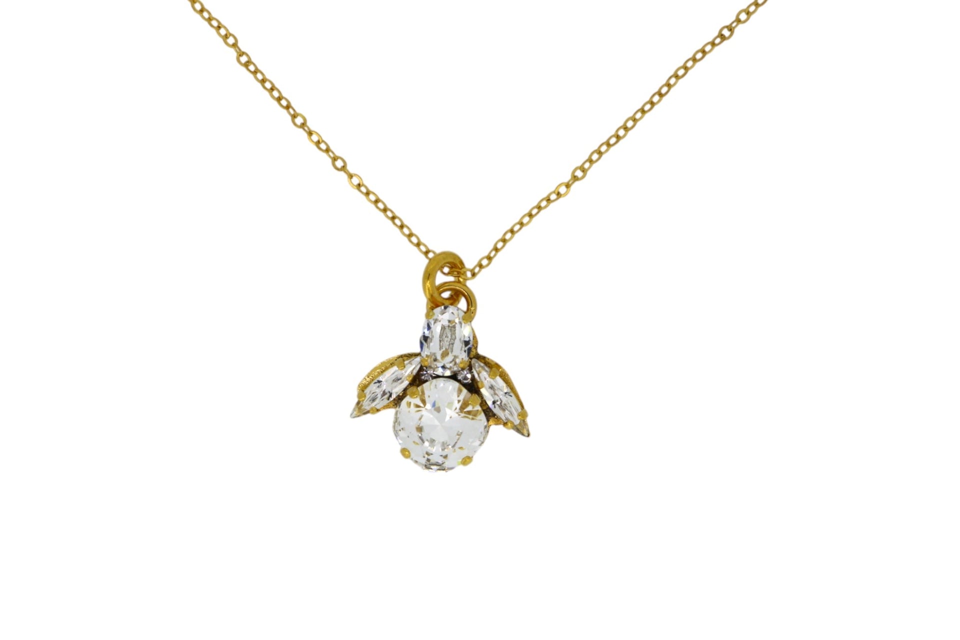 The Clear Bee Necklace In Gold - Long