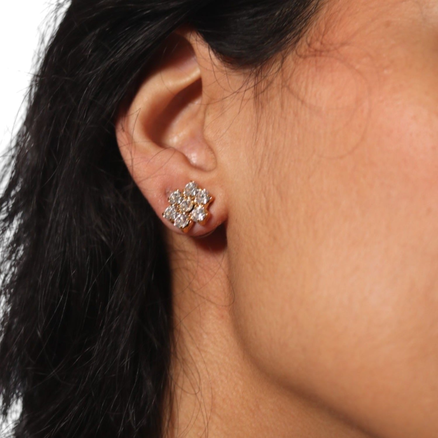 The Clear Hive Earrings In Gold - Pierced