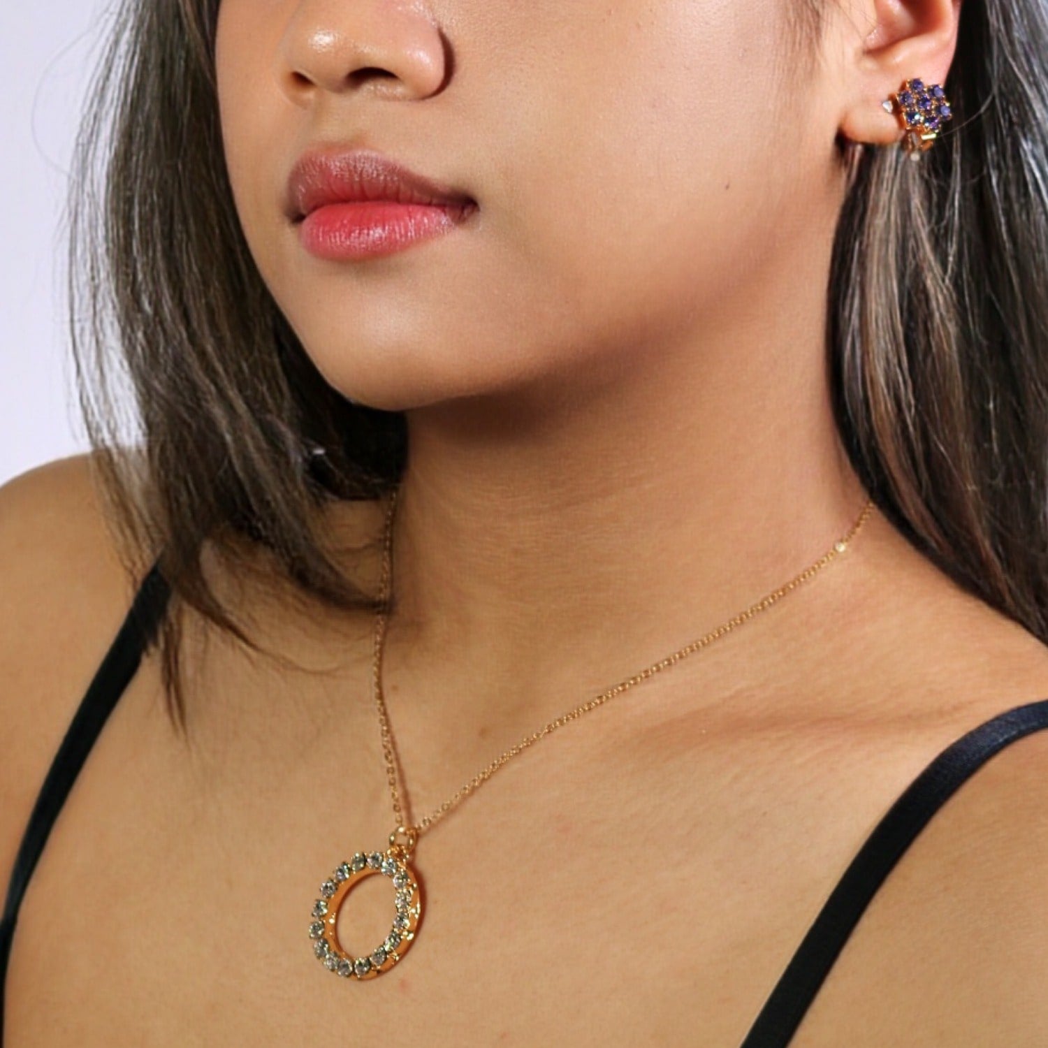 The Clear Hoop Necklace In Gold - Long