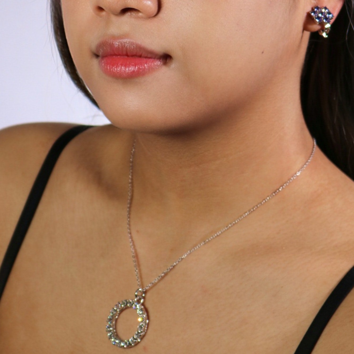 The Clear Hoop Necklace In Gold - Short