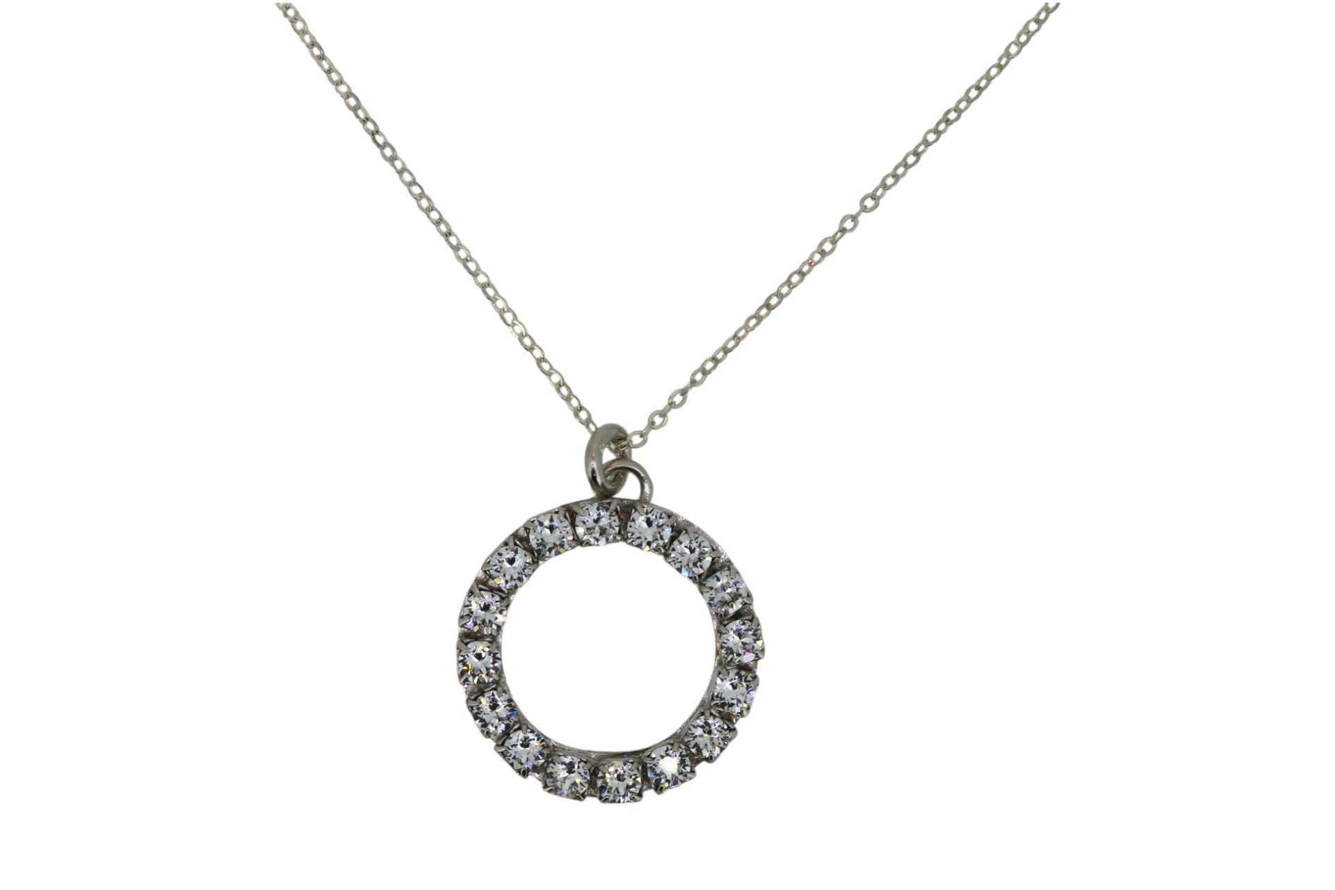 The Clear Hoop Necklace In Platinum - Long