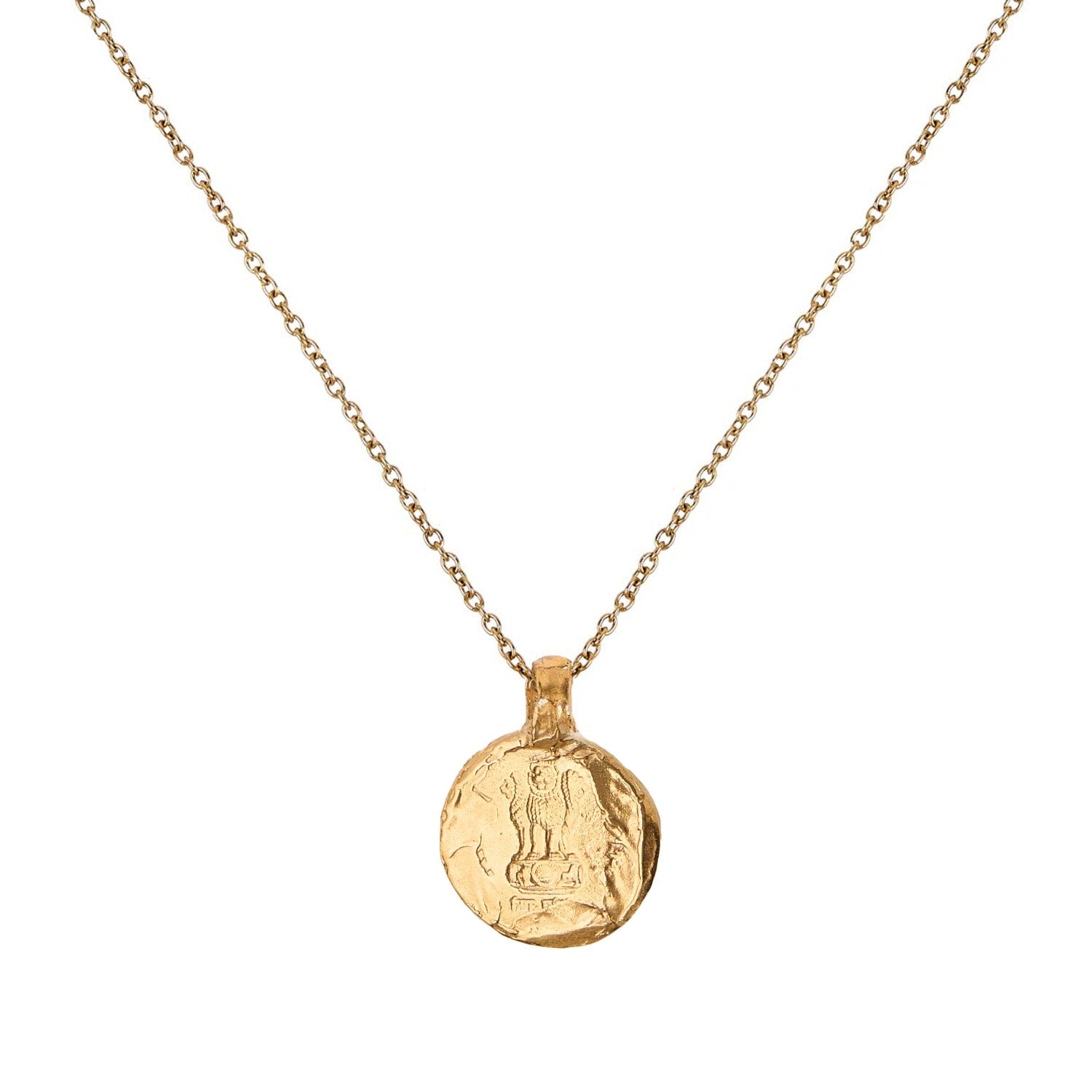 The Courage Lion Necklace - Gold Vermeil