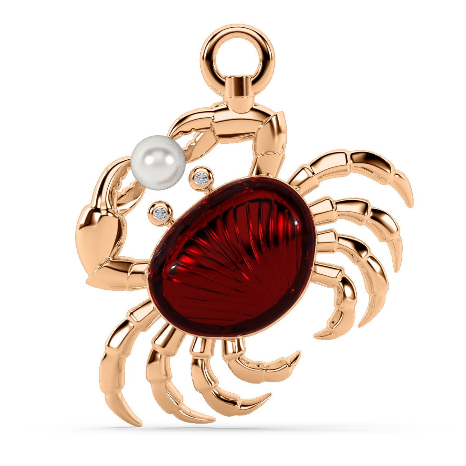 The Crab's Treasure Charm - Rose Gold