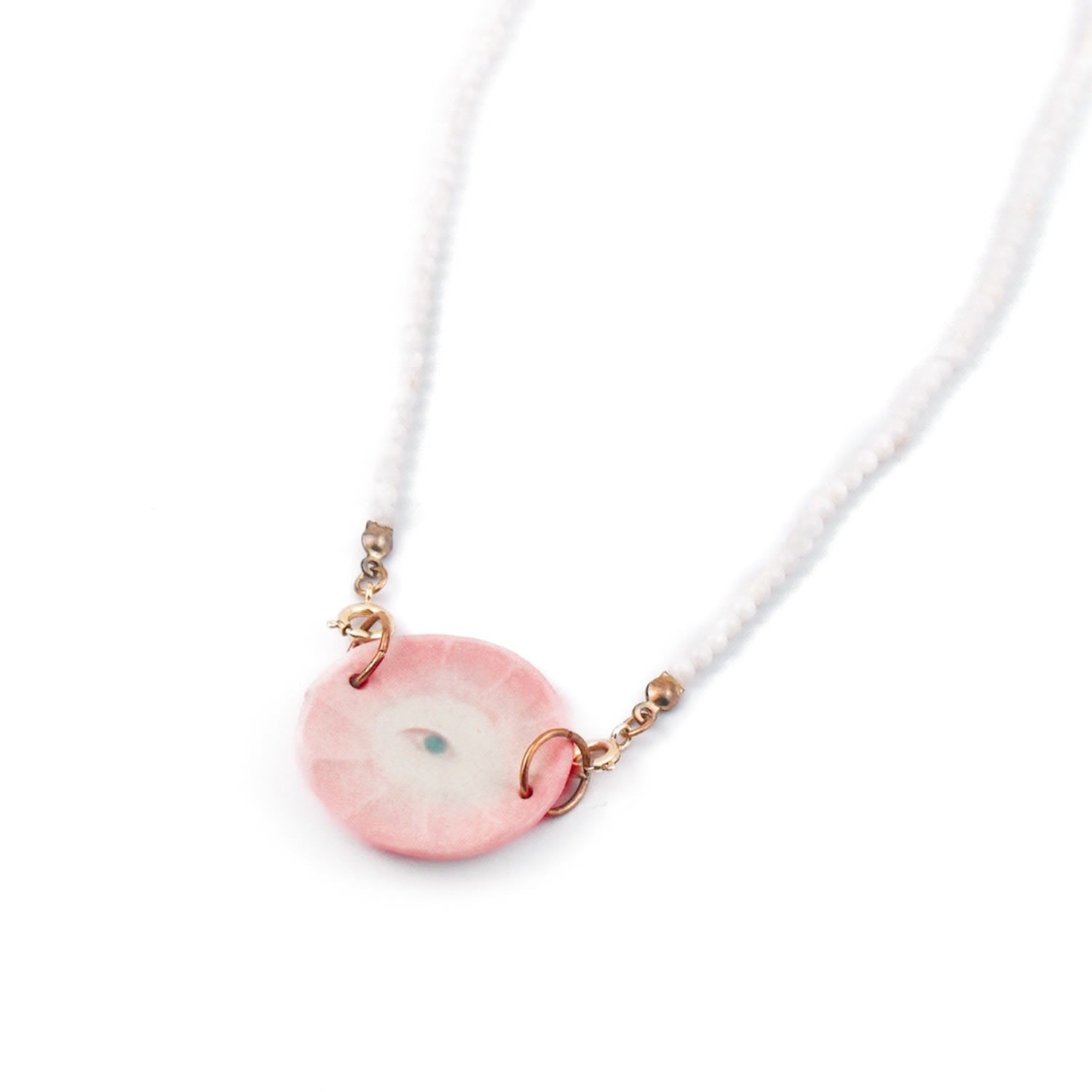 The Cup Theater Mini Porcelain Plate Shell Beads Necklace