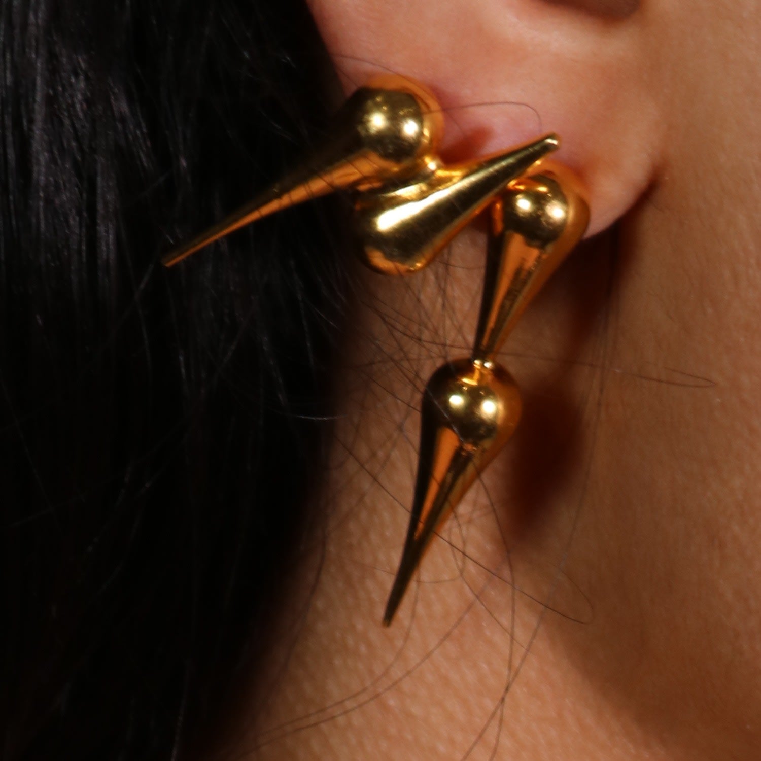 The Double Drop Earring In Gold